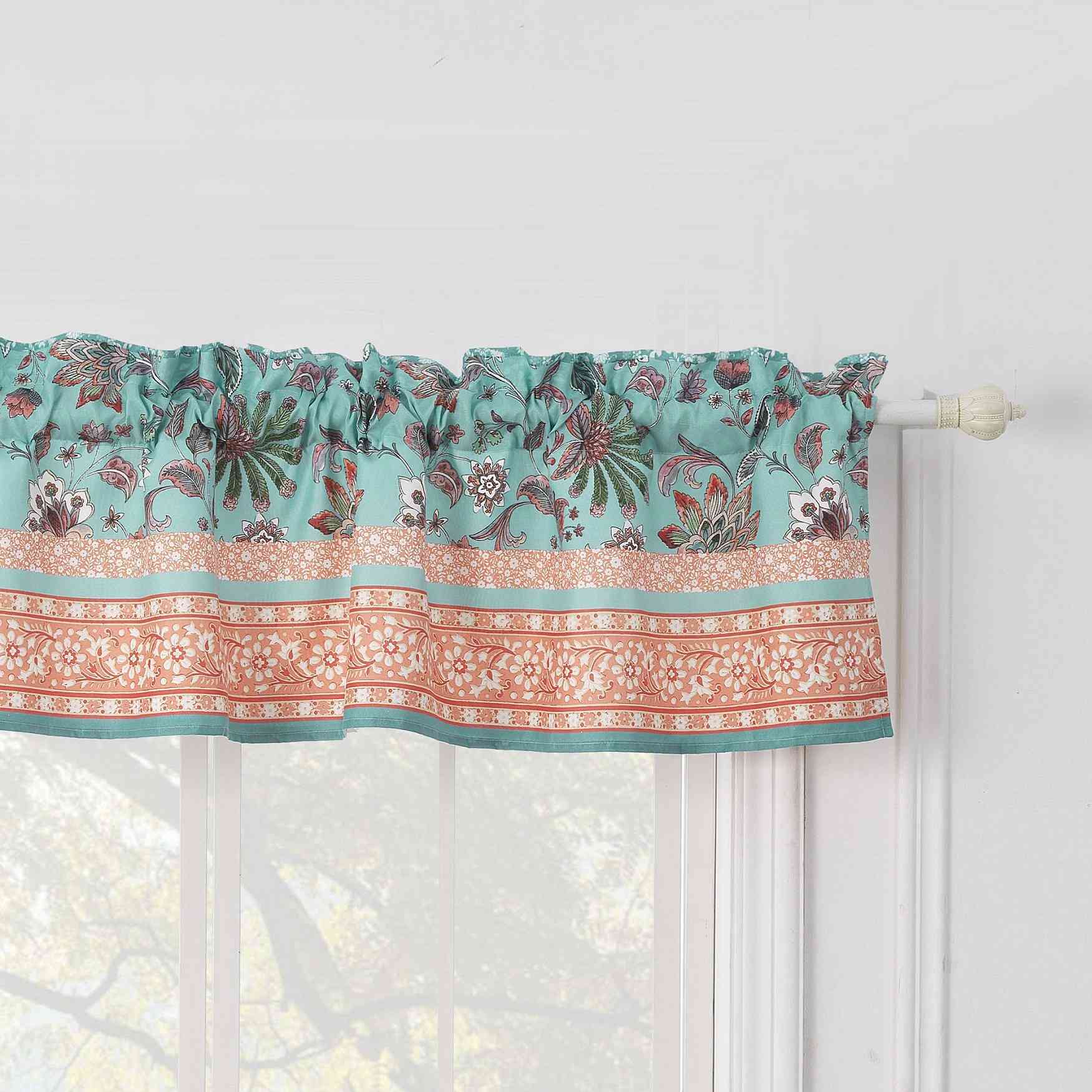 Details about   Noble Excellence Bedford Window Valance 18x84" with 3" Ruffle Green Cotton 