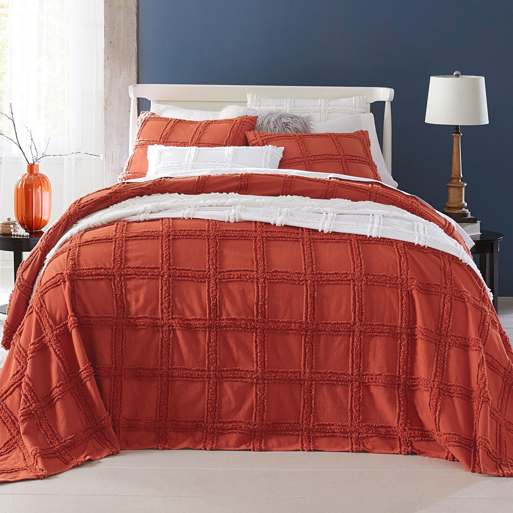 Window Pane Chenille Bedspread Bedding Brylane Home