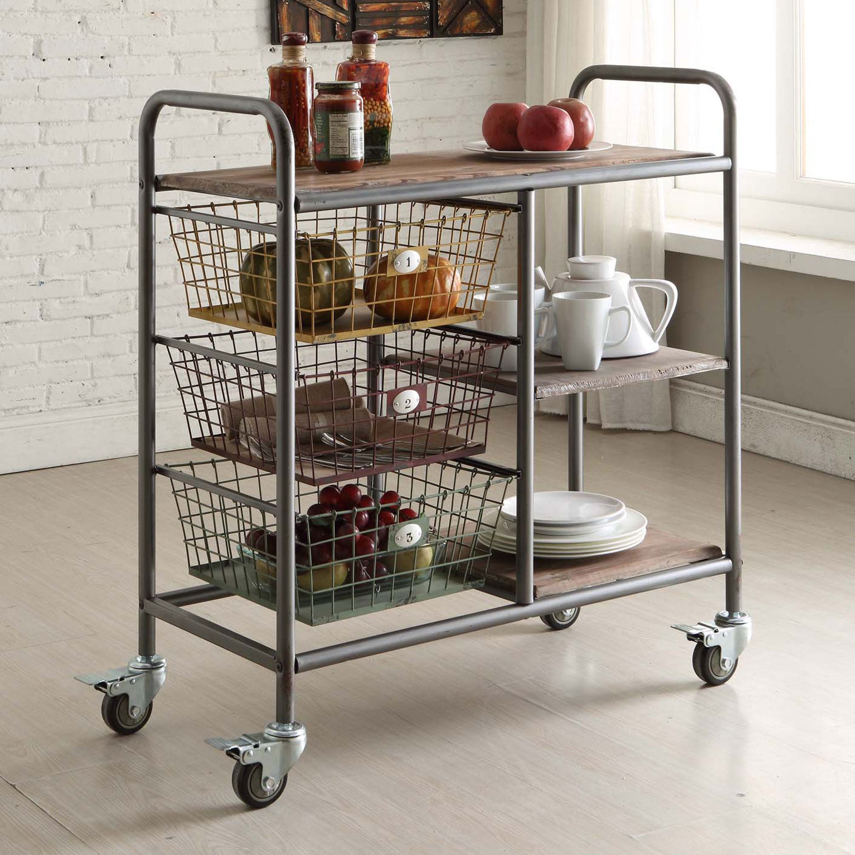Kitchen Cart Plus Size Carts Islands Brylane Home Kitchen Cart Black Gray