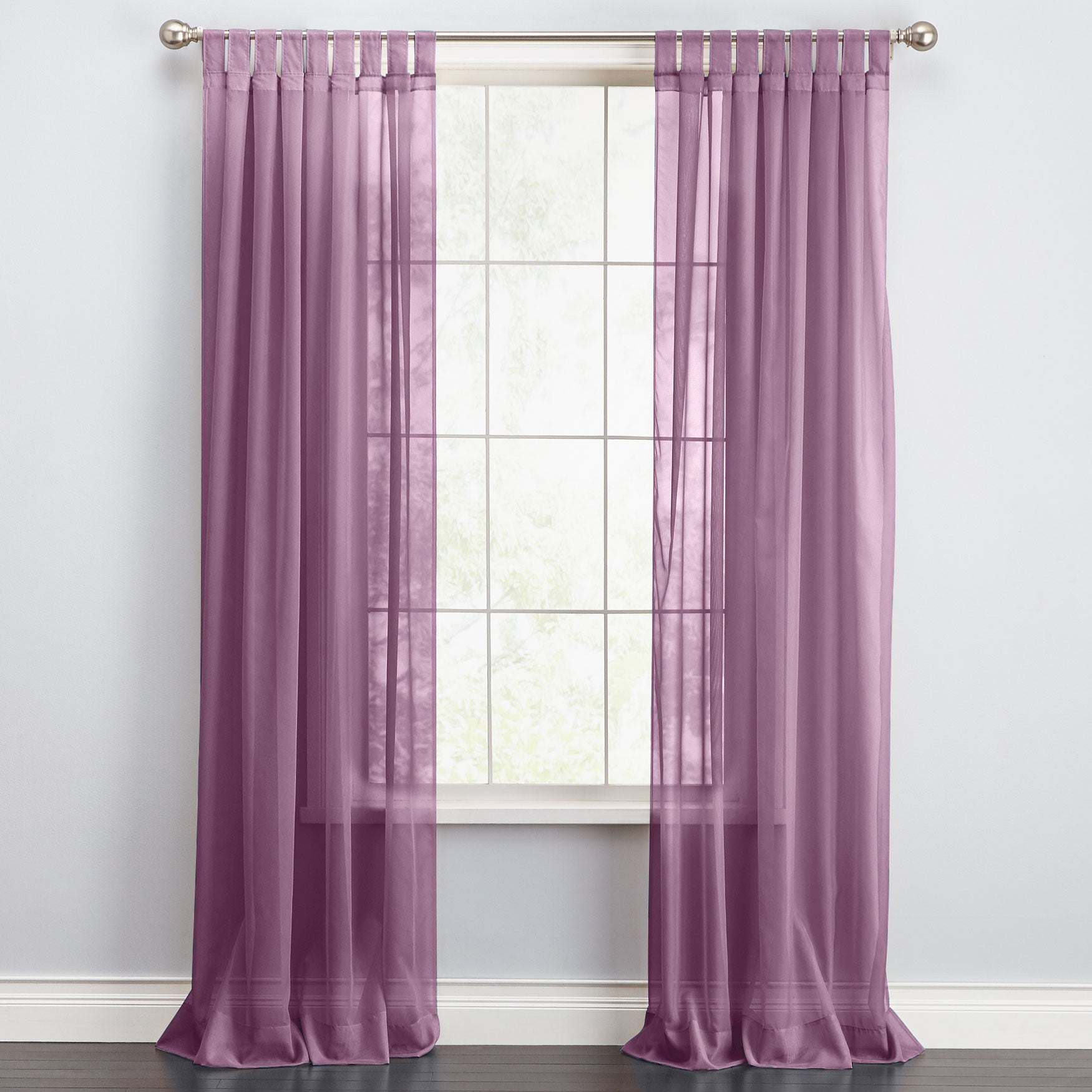 BH Studio Sheer Voile TabTop Panel Plus Size Sheer Curtains