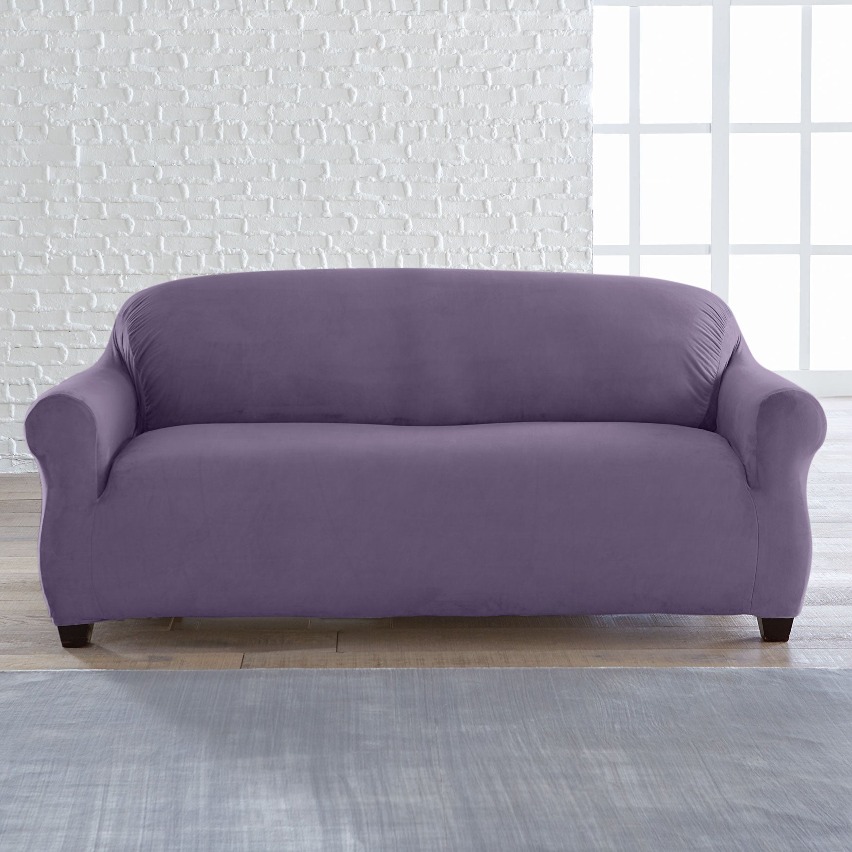 BrylaneHome® Studio Vera Stretch Velvet Sofa Slipcover Brylane Home