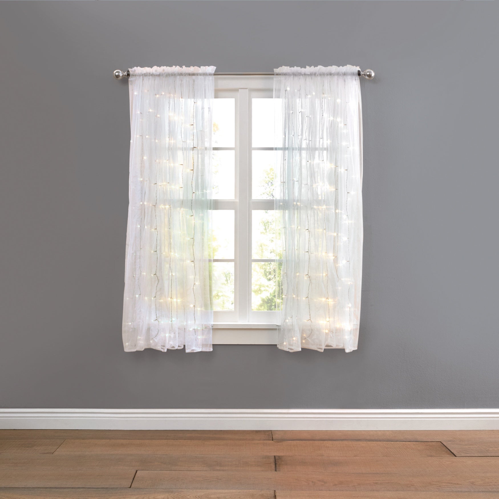 63 Pre Lit Rod Pocket Curtain Panel Brylane Home 63 Pre Lit Rod Pocket Curtain Panel Brylane Home