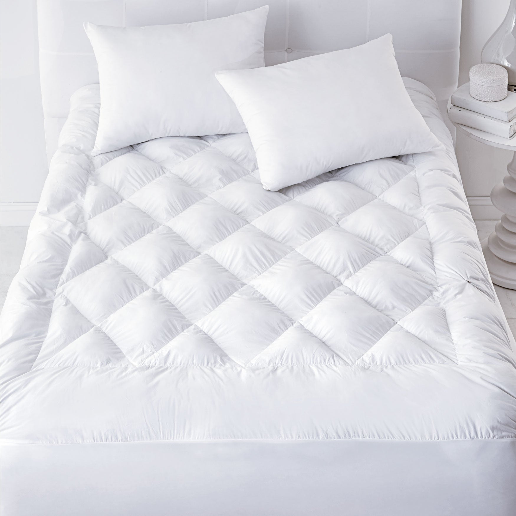 300TC. Luxury Puff Mattress Topper & Free Pillows Brylane Home