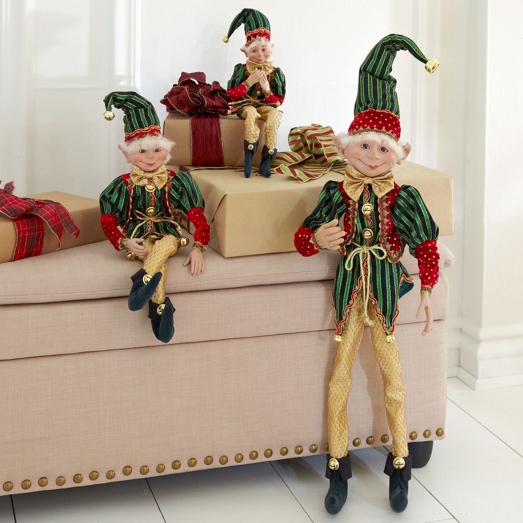 Posable Christmas Elfs Christmas Brylane Home Christmas Elves Decorations
