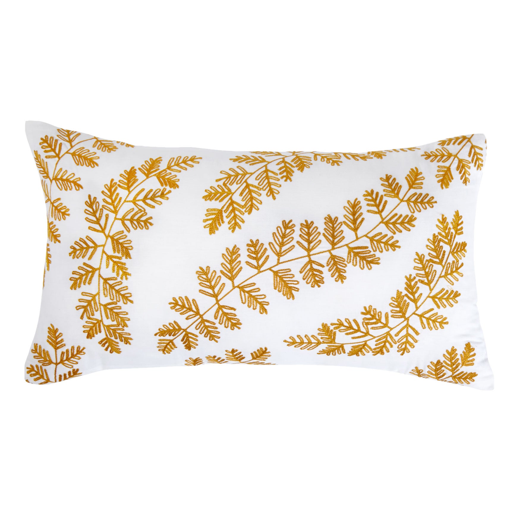 embroidered lumbar pillow