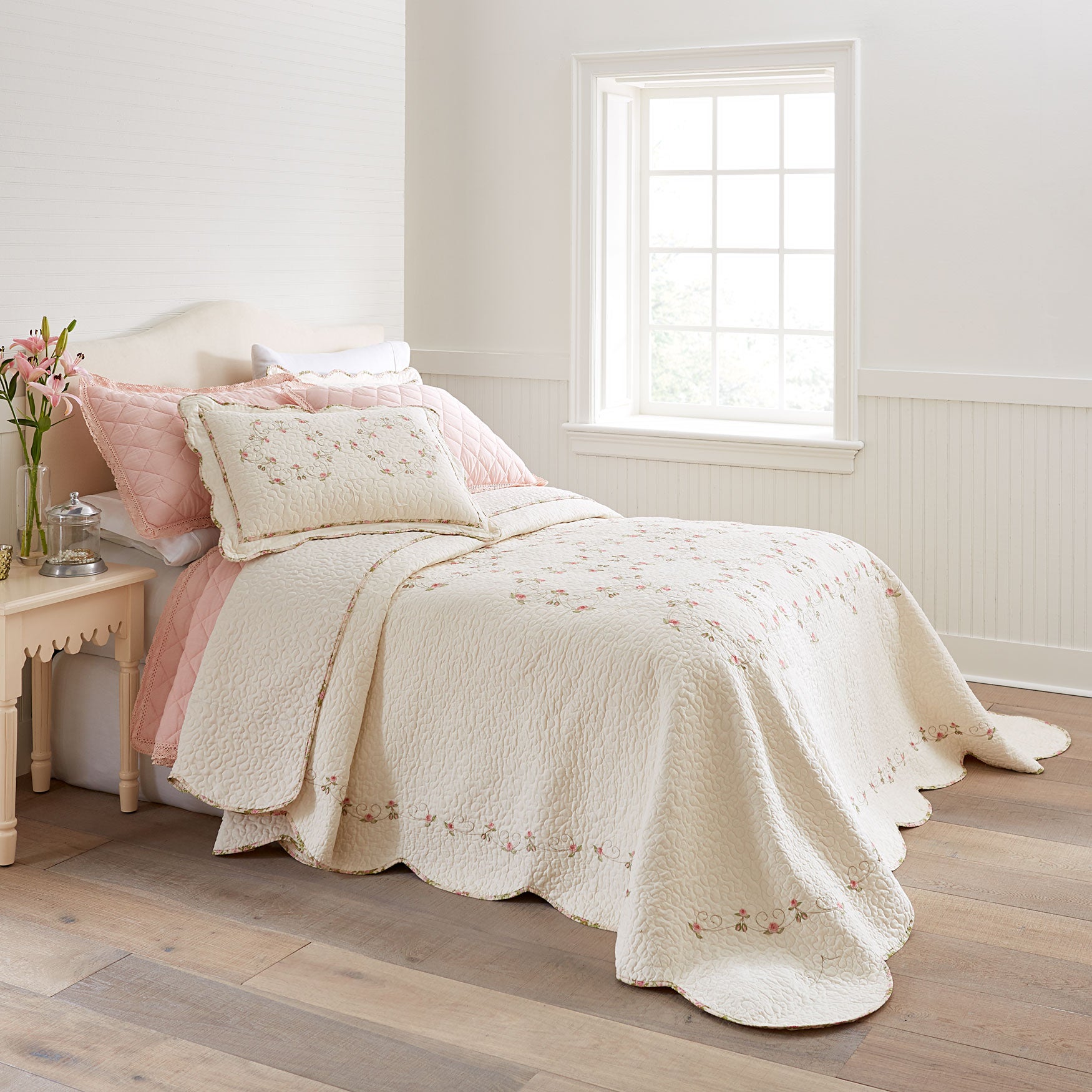 Felisa Embroidered Bedspread Bedspreads Brylane Home