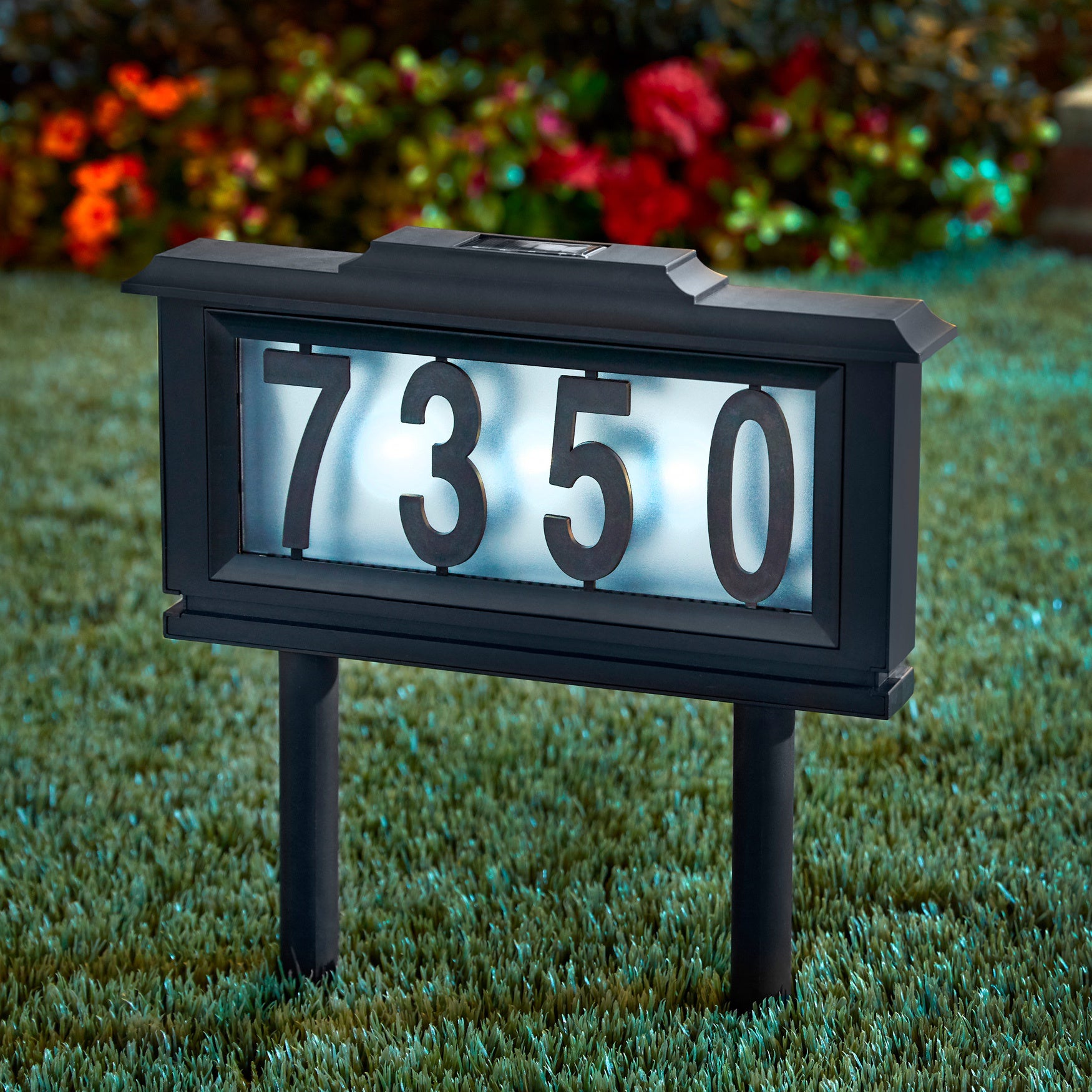 Solar Light House Number Plaque Garden & Planters Brylane Home