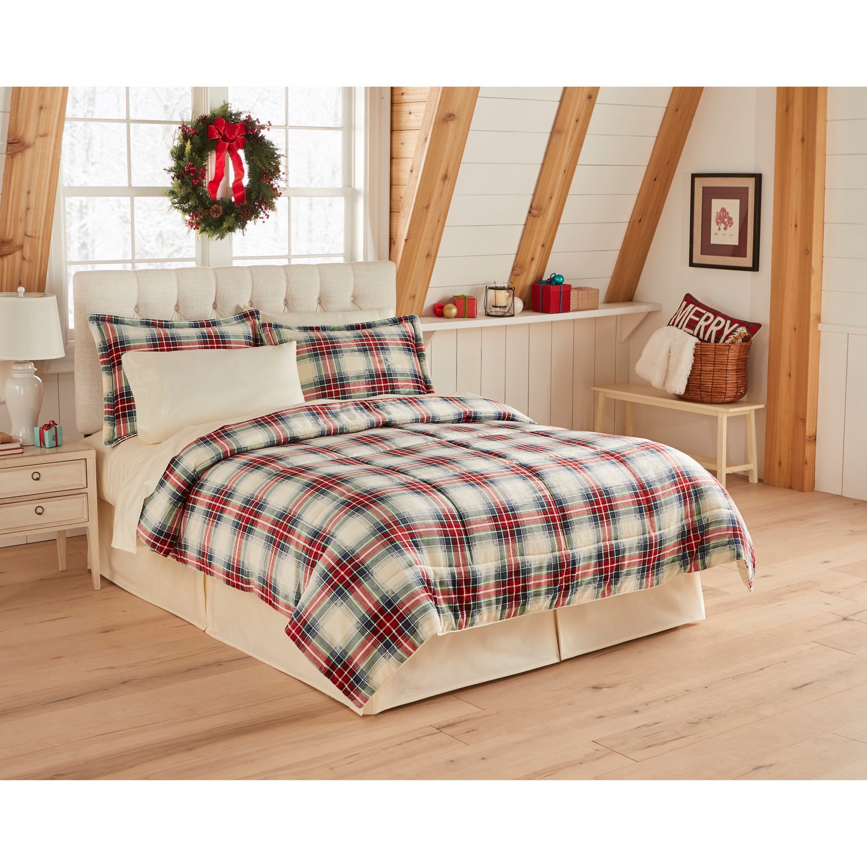 Simple BH Studio Microfleece Comforter, Plaid Multi Brylane Home