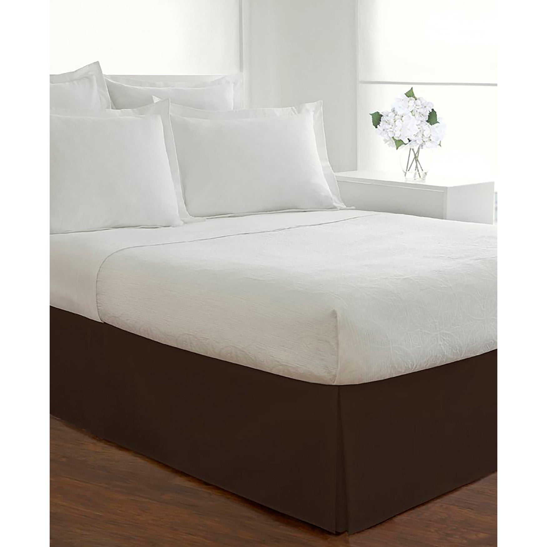 Luxury Hotel Classic Tailored 14 Drop Chocolate Bed Skirt Brylane Home