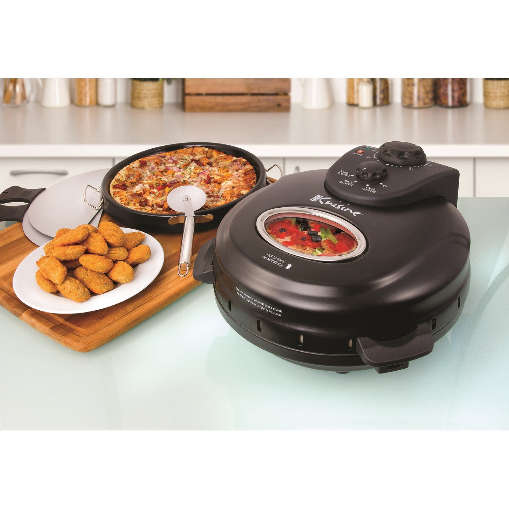 Euro Cuisine 12 Rotating Pizza Maker With Stone Baking Pan