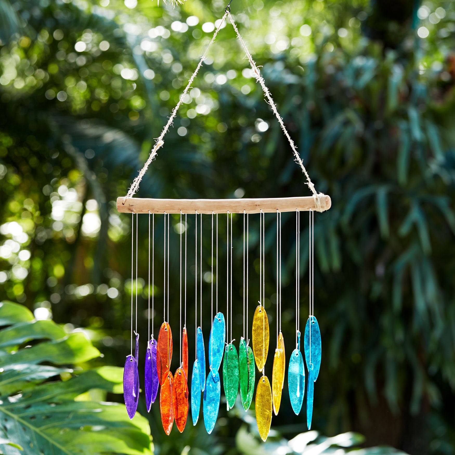 Rainbow Glass Wind Chime Brylane Home