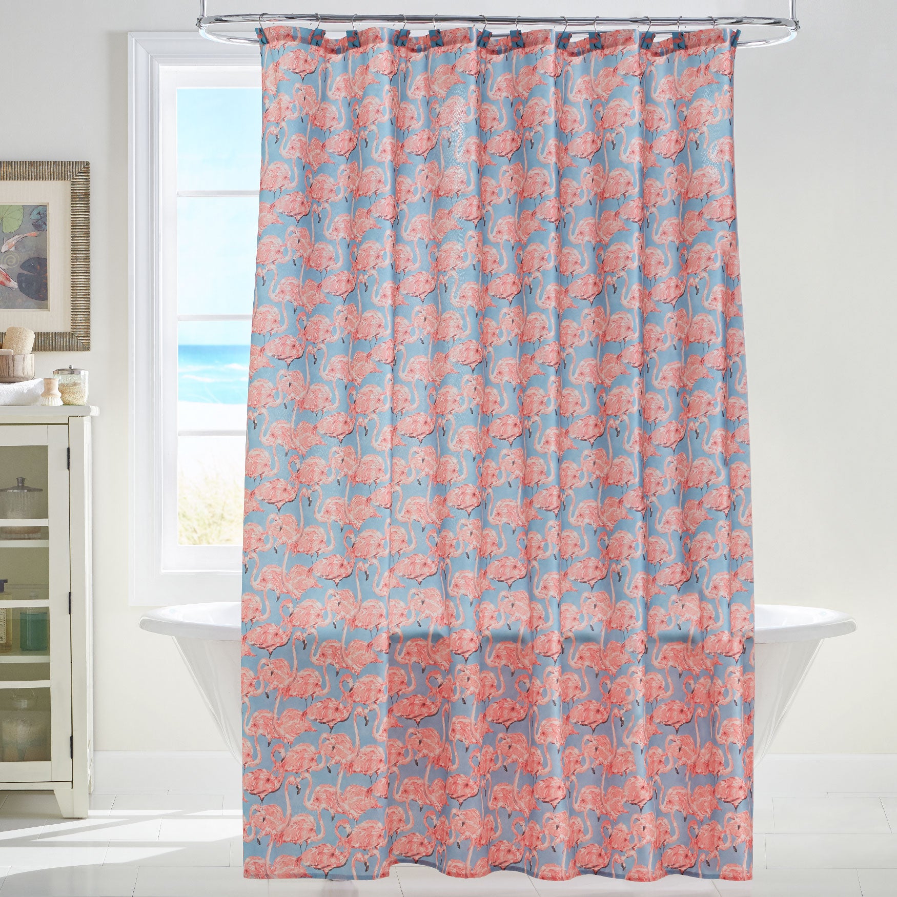 Flamingo 15 Pc Shower Curtain Set Plus Size Bath