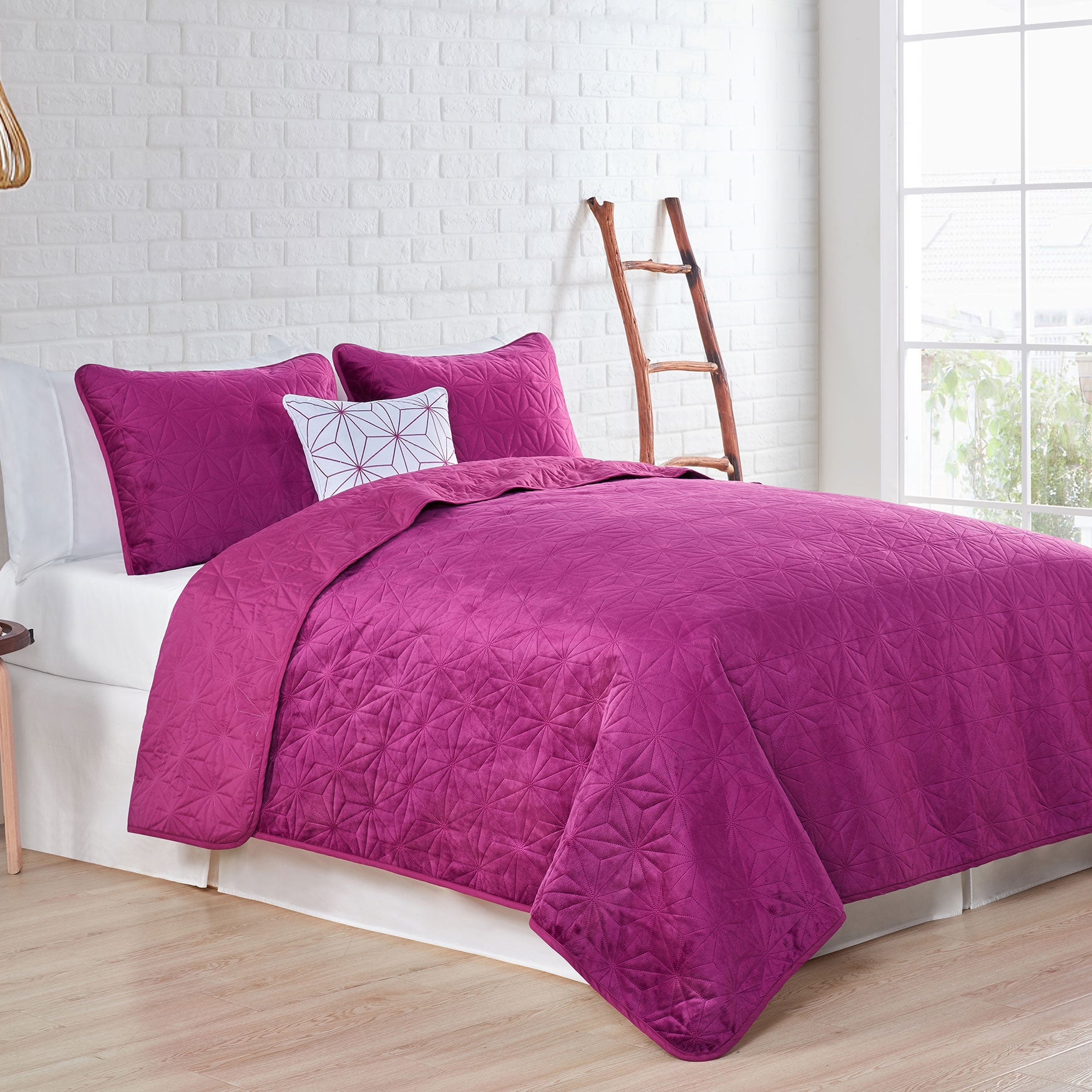 Solid Velvet Quilt Set Quilts & Coverlets Brylane Home