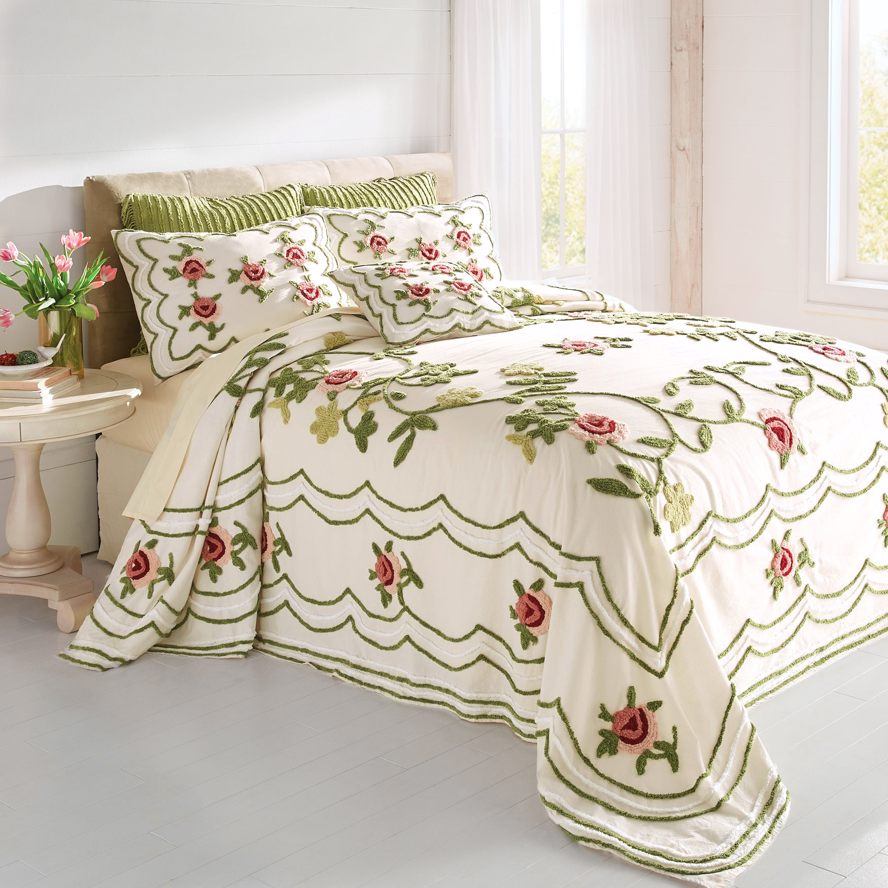 Samantha Oversized Chenille Bedspread | Brylane Home