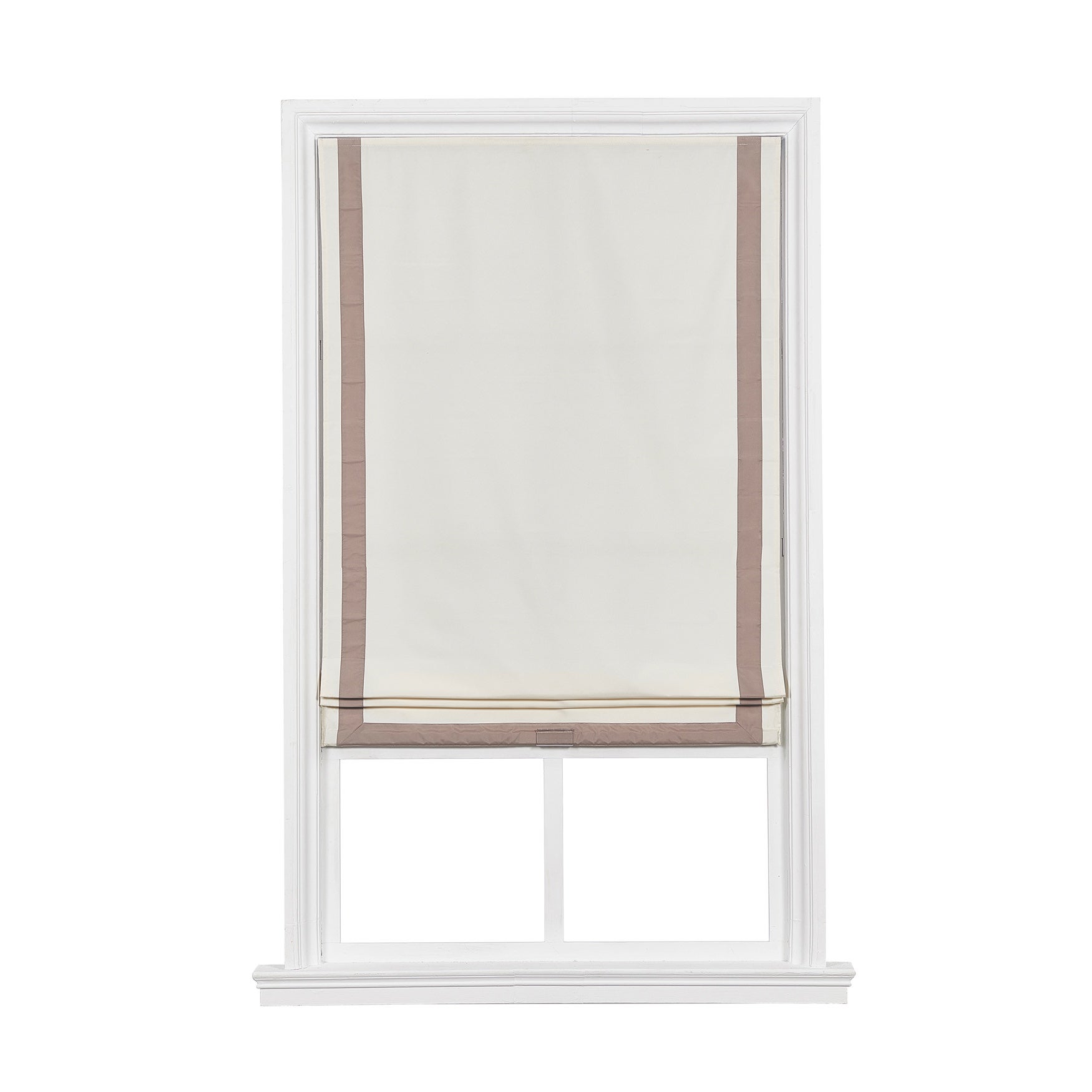 Cordless Inset Border Flat Roman Shade Brylane Home