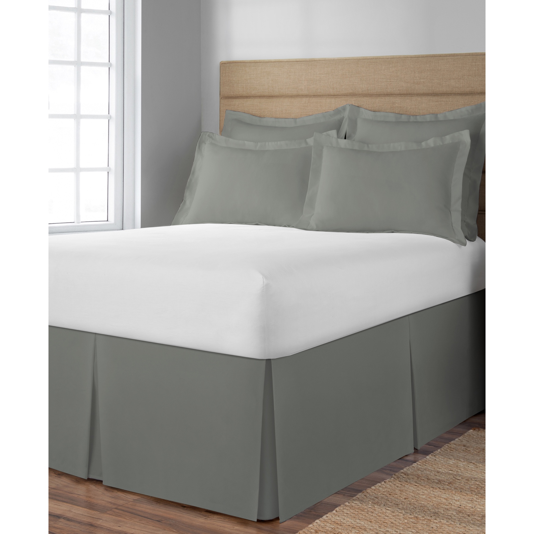 Full Spacemaker Extra-Long 21 Drop Length Bed Skirt Silver