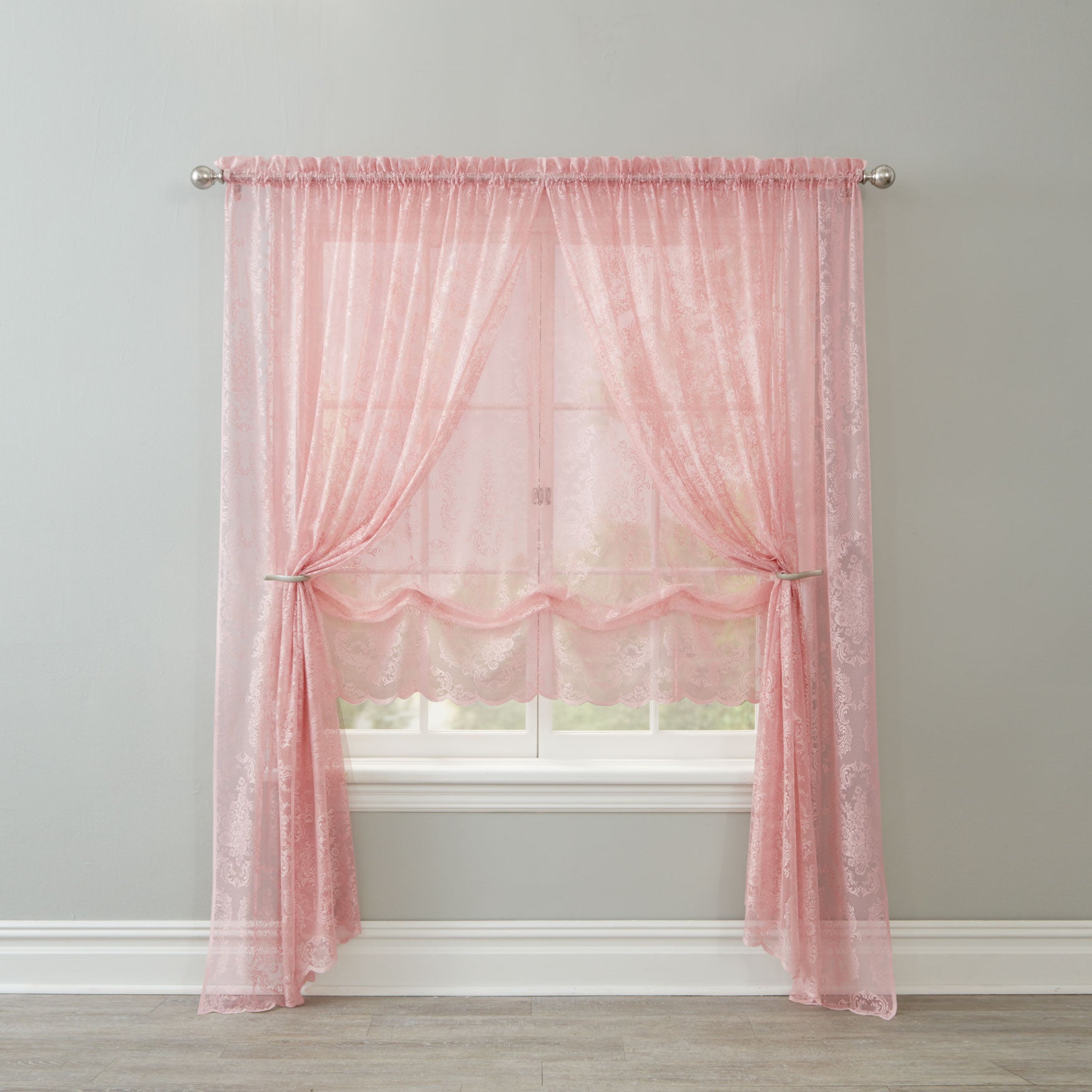 Vintage Lace Rod Pocket Panel Sheer Curtains Brylane Home