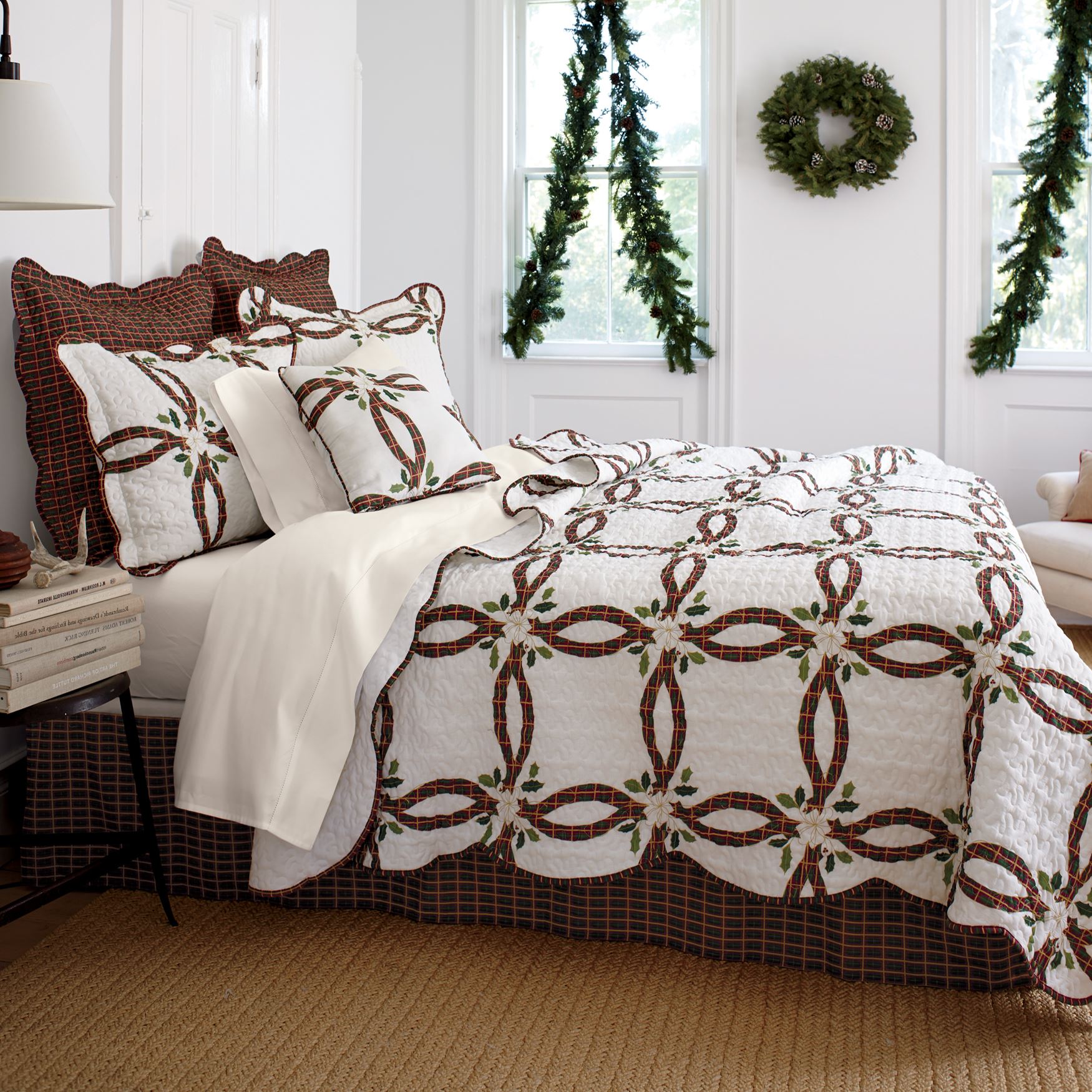 Holly Christmas Quilt Set Bedding Brylane Home