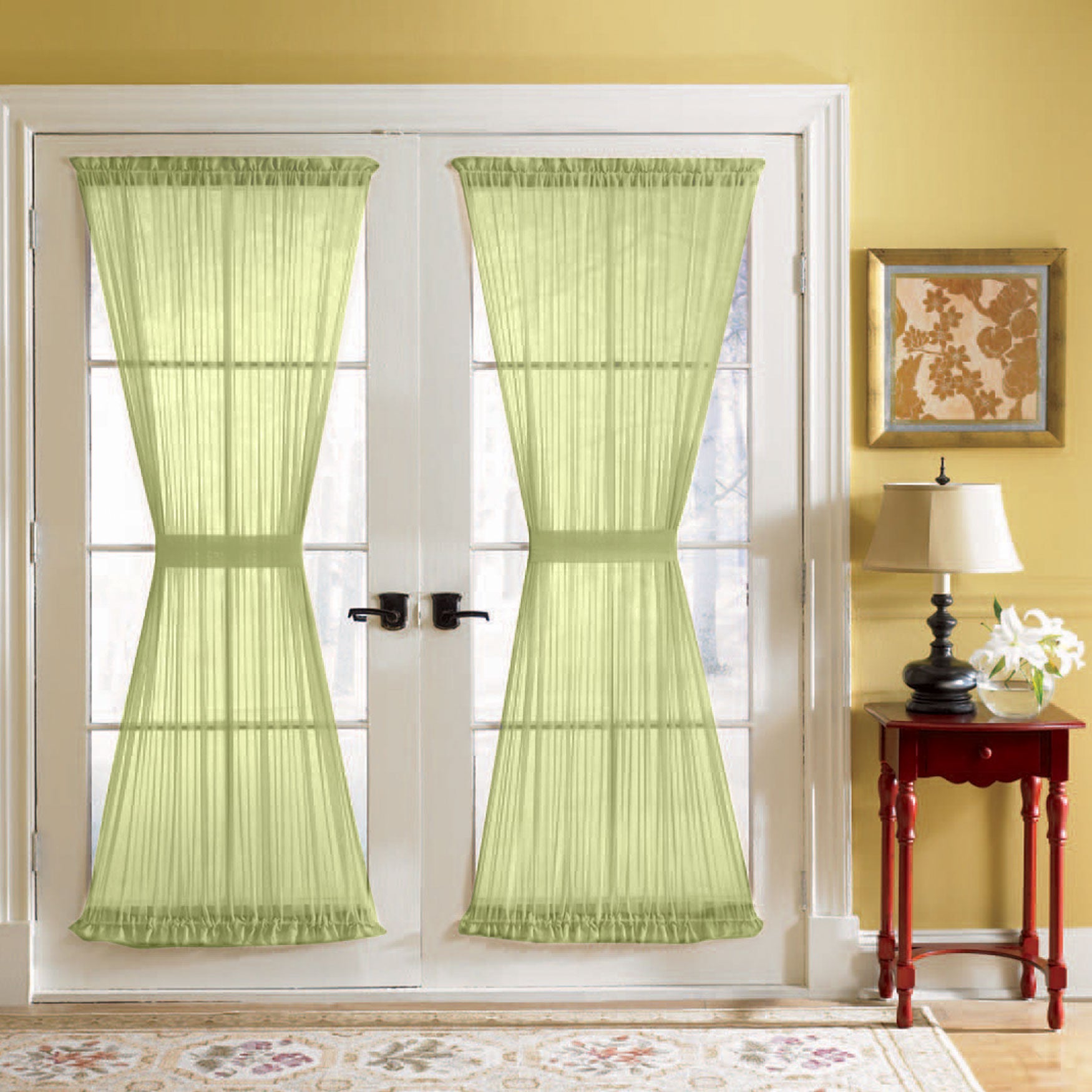 Bh Studio Sheer Voile Door Panel With Tiebacks Plus Size Bh Studio Sheer Voile Door Panel With Tiebacks