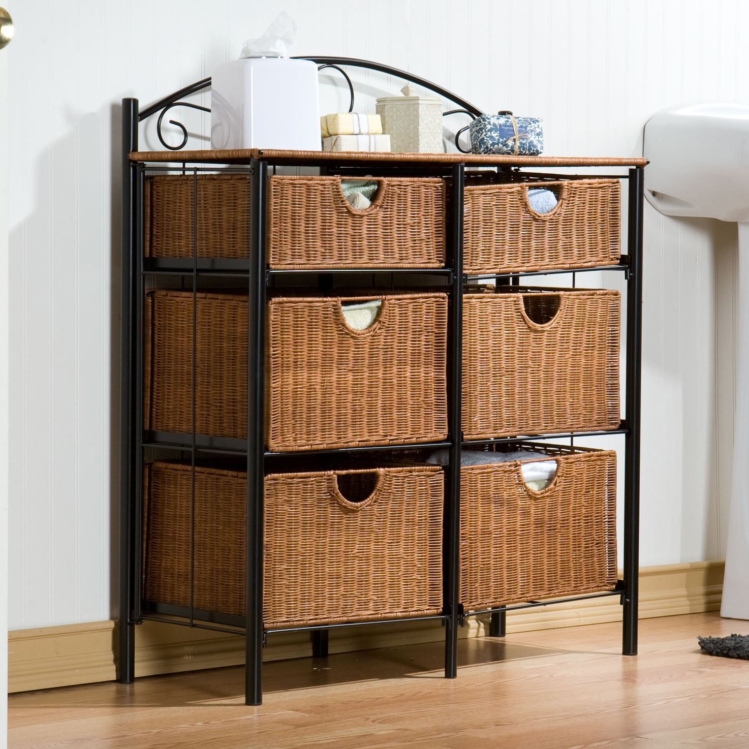 Iron/Wicker Storage Chest | Plus Size Wardrobes & Drawers | Brylane Home