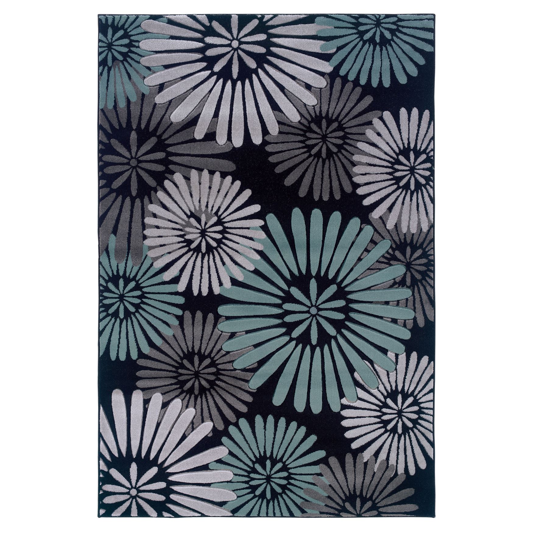 Milan Black/Aqua Area Rug Collection, 