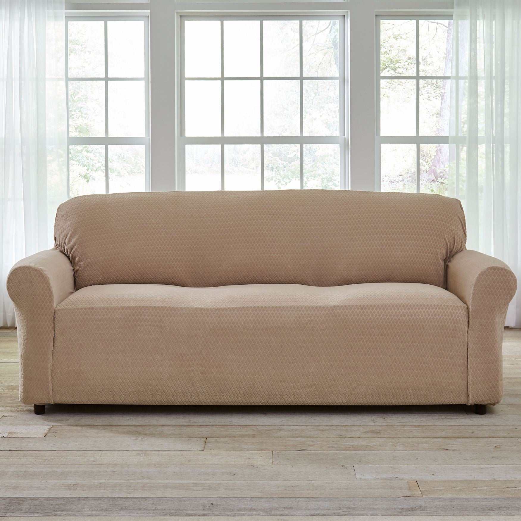 BH Studio® Stretch Diamond ExtraLong Sofa Slipcover Brylane Home