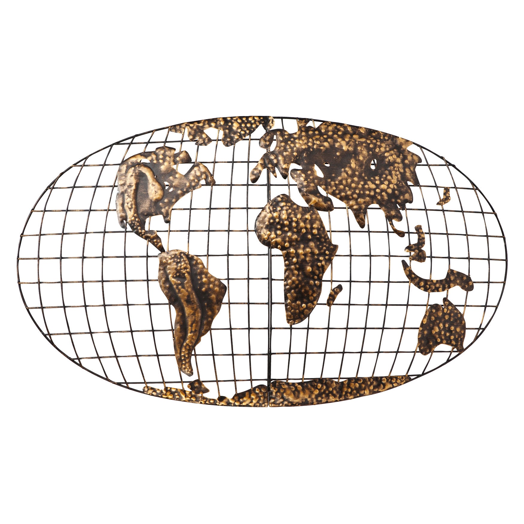 Iron World Map Wall Art Décor Brylane Home