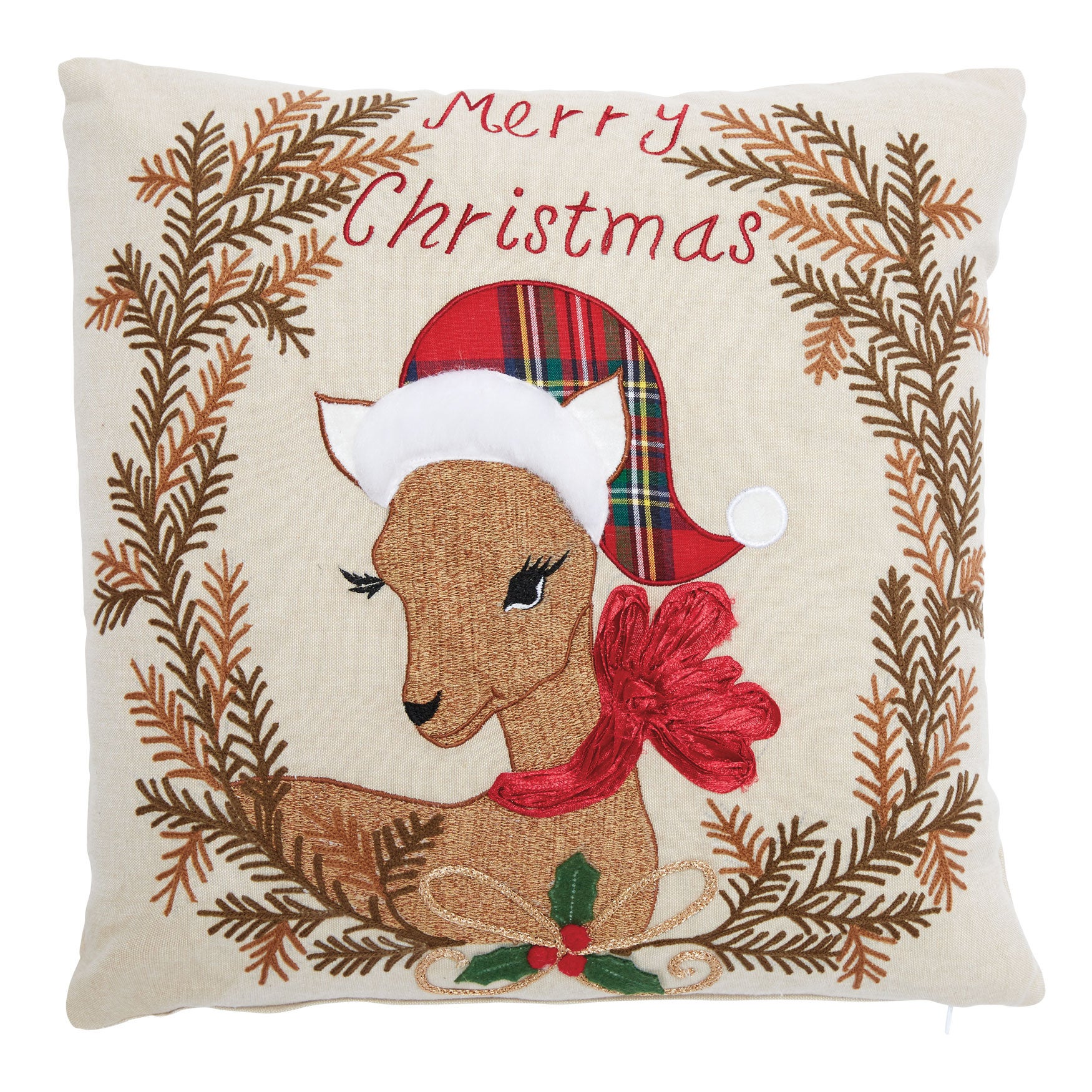 Christmas Fawn Decorative Pillow| Christmas | Brylane Home