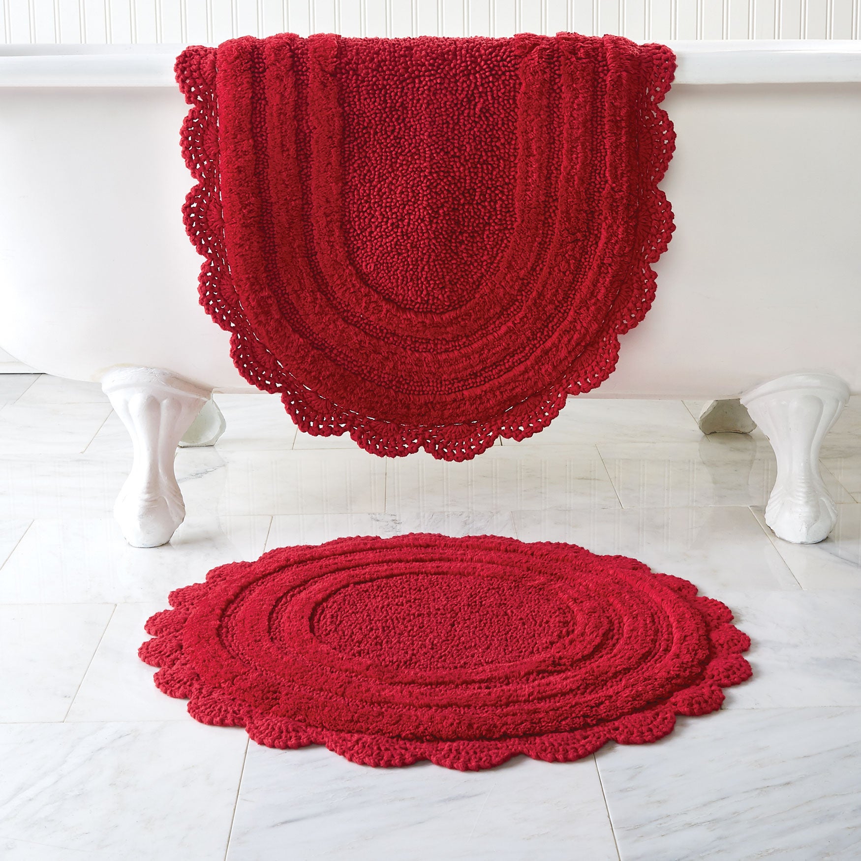Oval Crochet Bath Rug Bath Rugs & Bath Mats Brylane Home