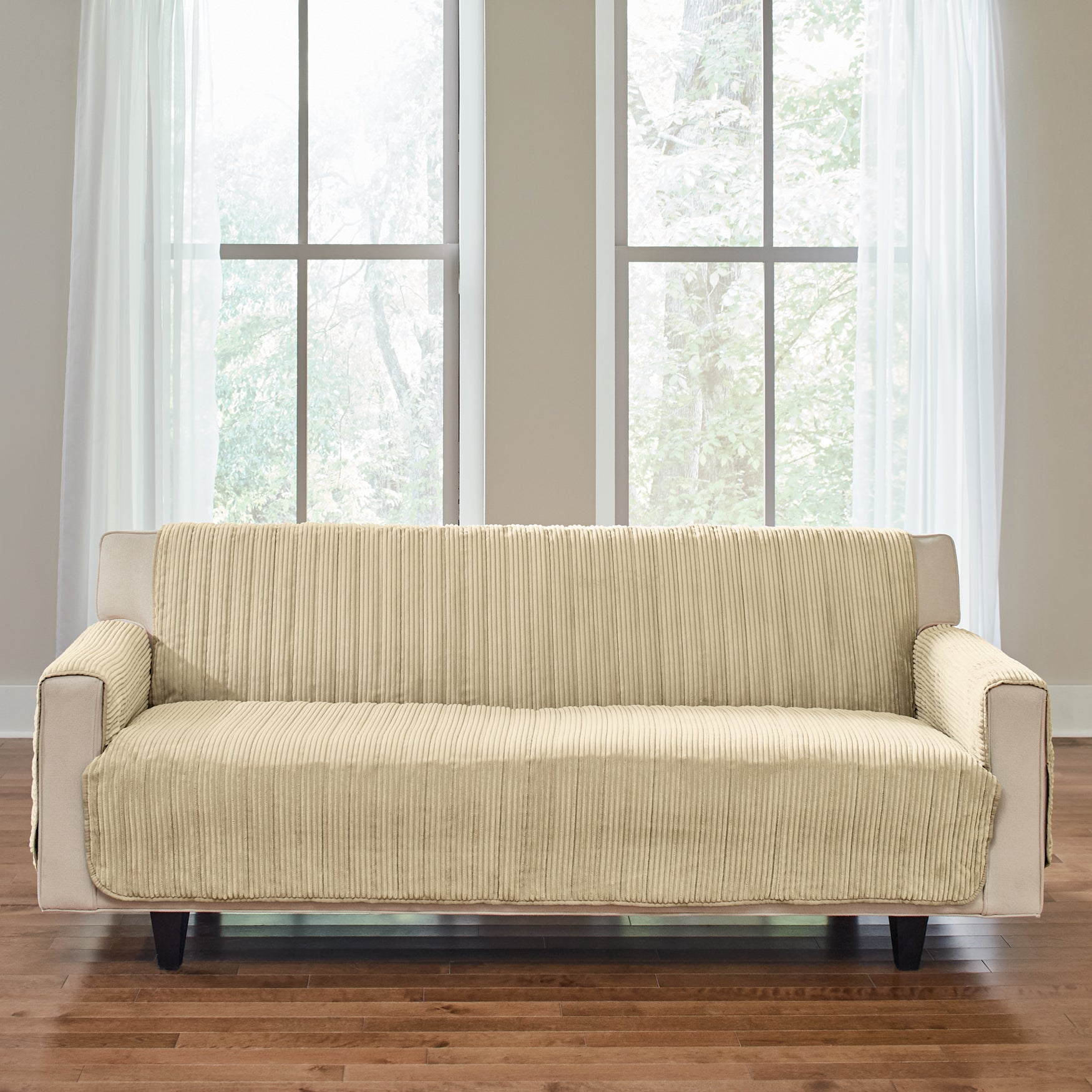 Reversible Plush Stripe Extra Long Sofa Protector Furniture Brylane Home