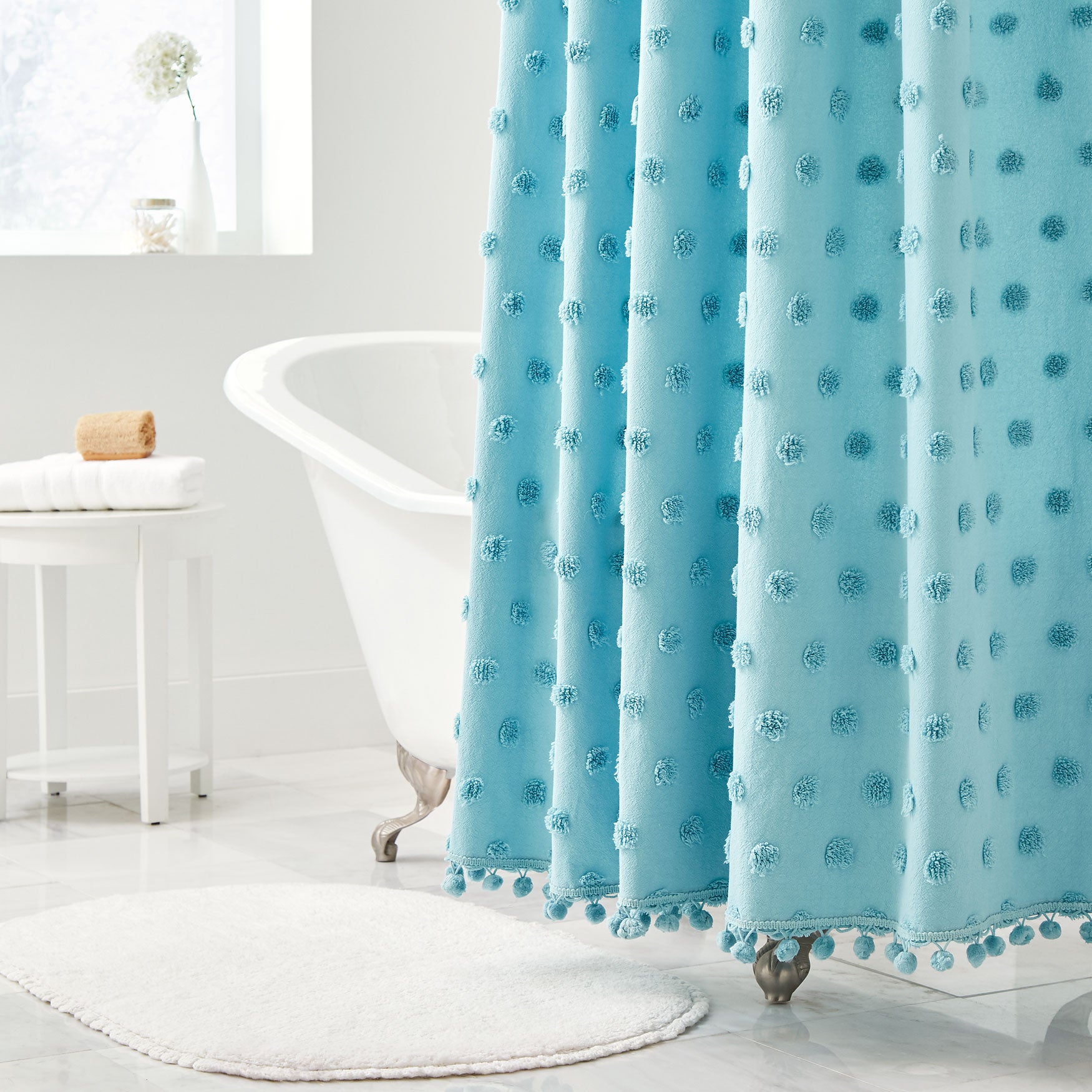 Dot Cotton Tufted Shower Curtain Brylane Home