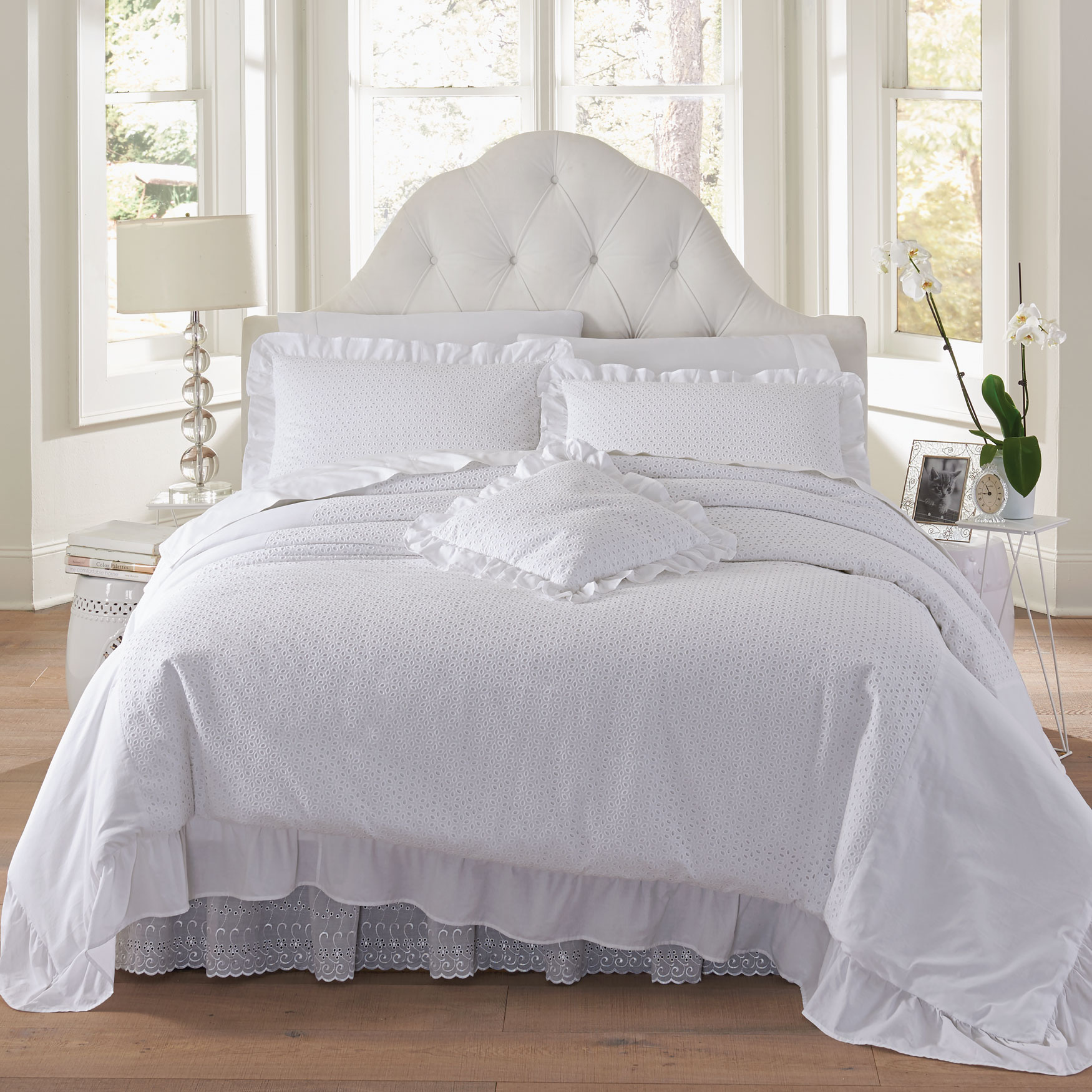 Grace Eyelet Lace Comforter| Extra 60% OFF Last Chance! | Brylane Home