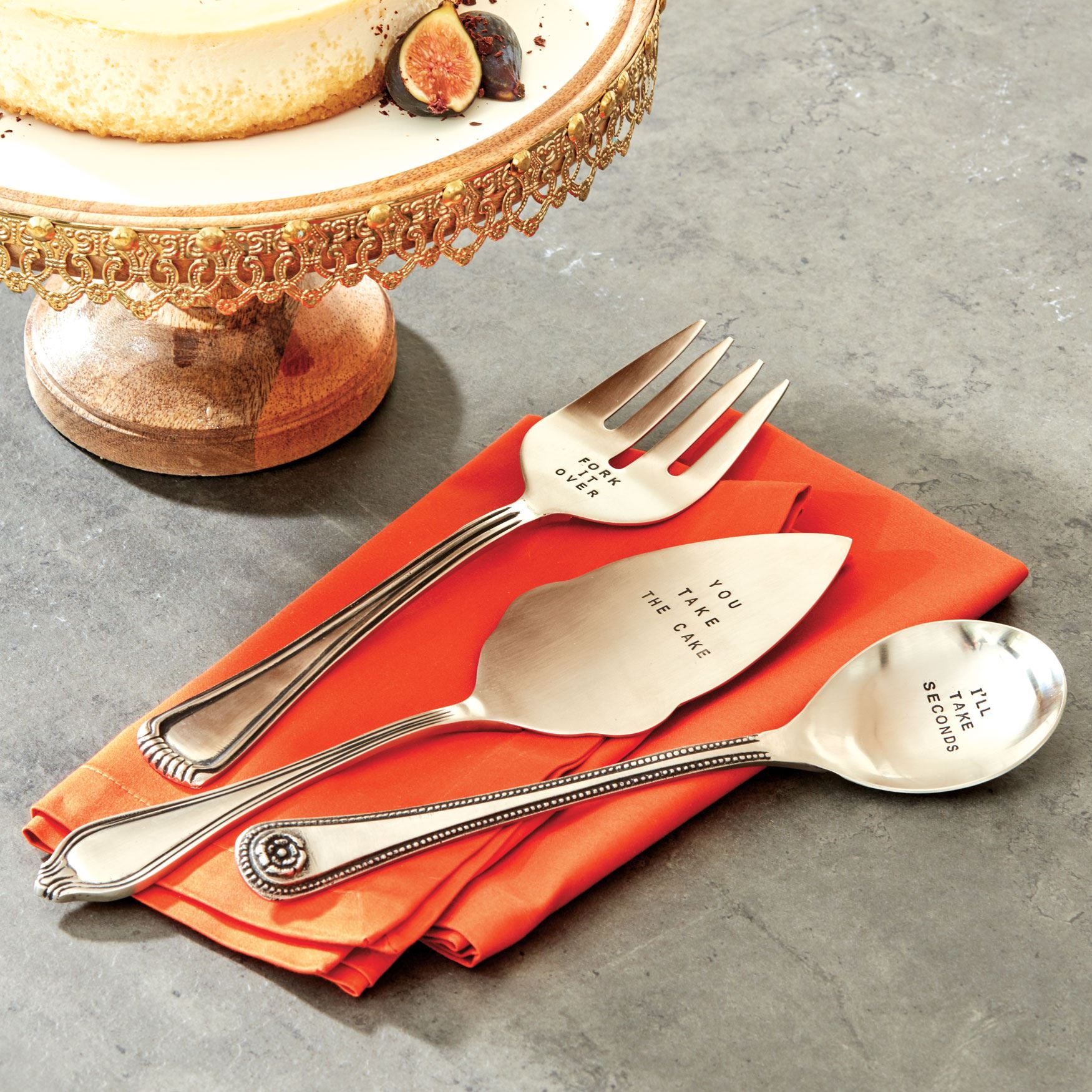 Stamped Serving Utensils, Set of 3 Brylane Home