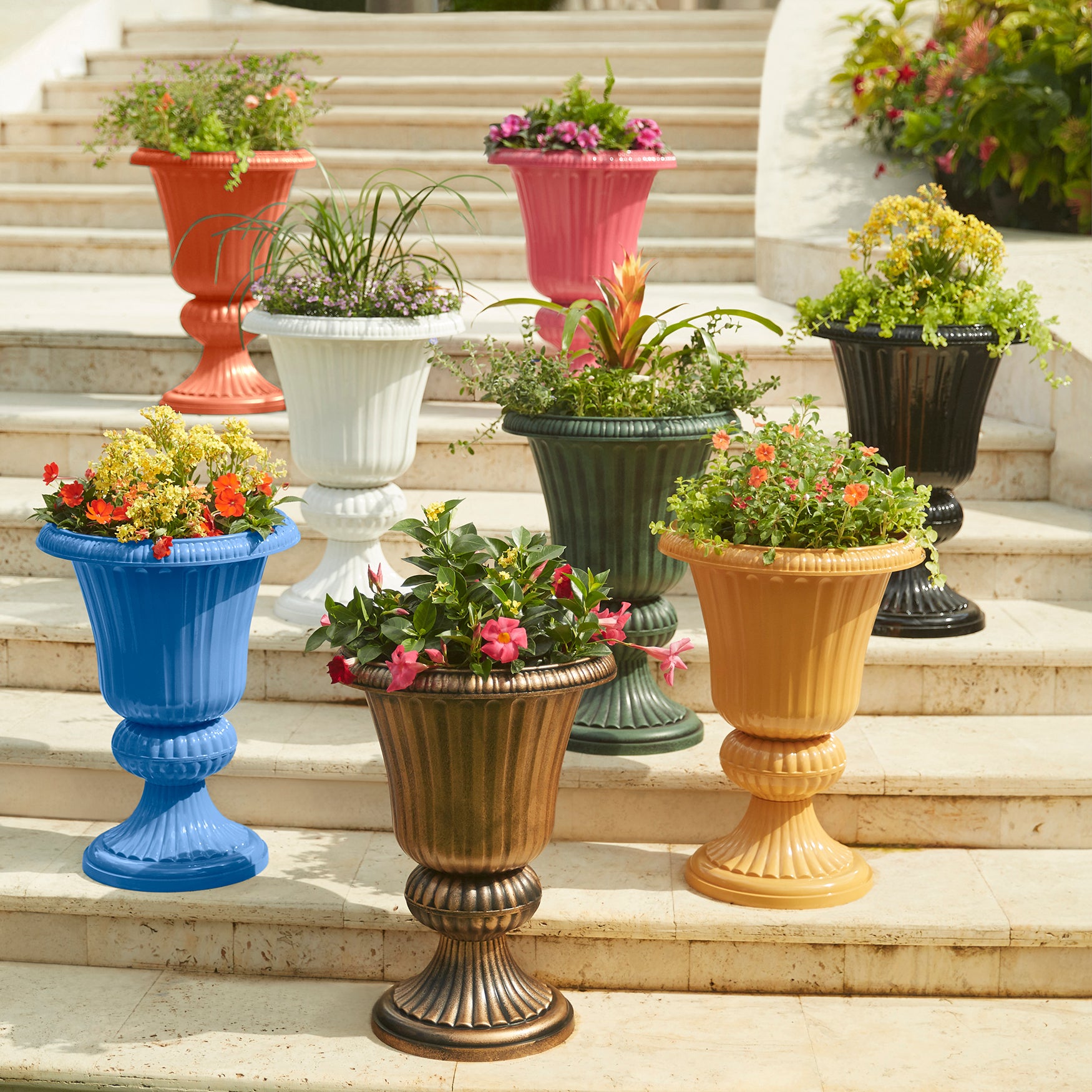 Embry Resin Planter Urn Garden & Planters Brylane Home