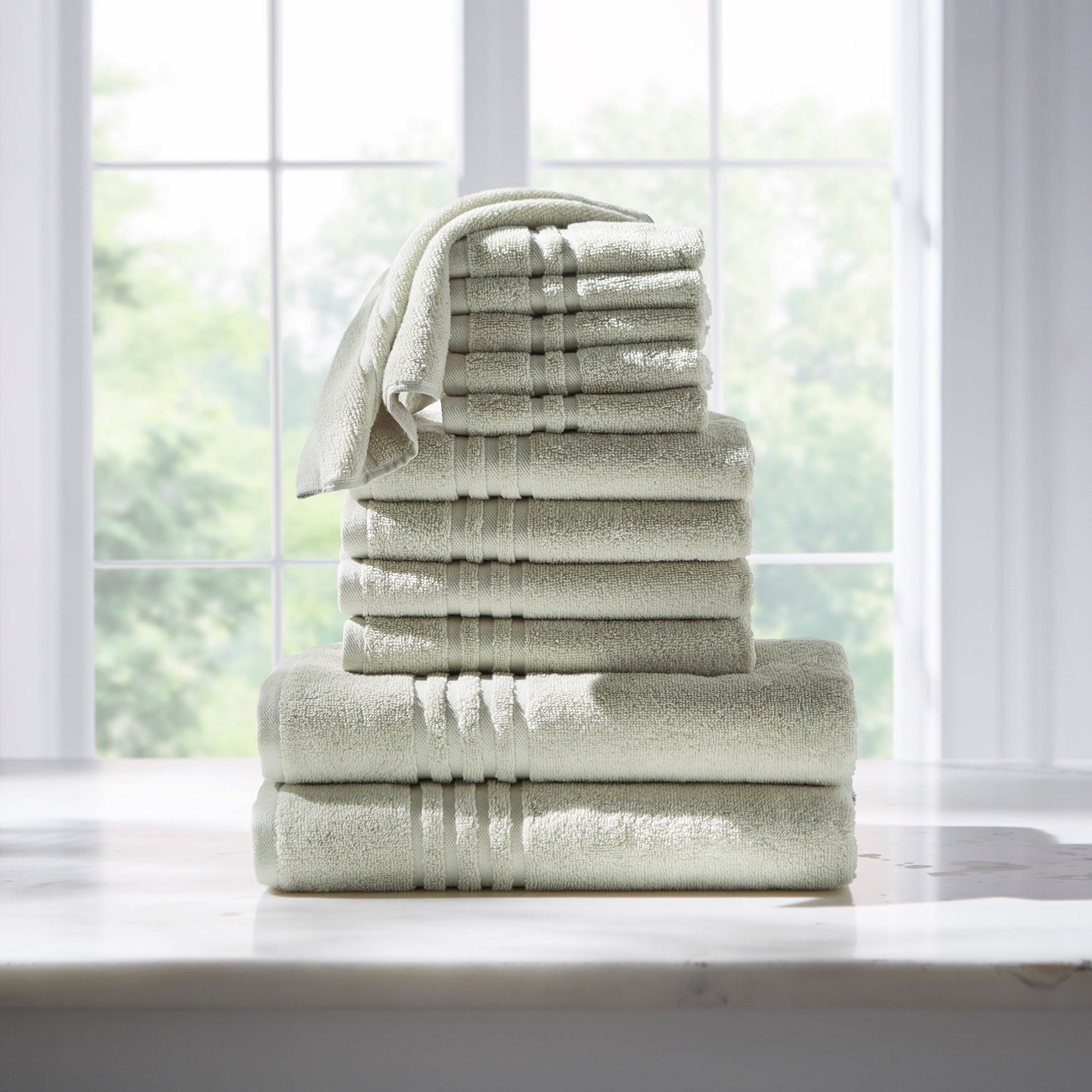 blue and yellow hand towels