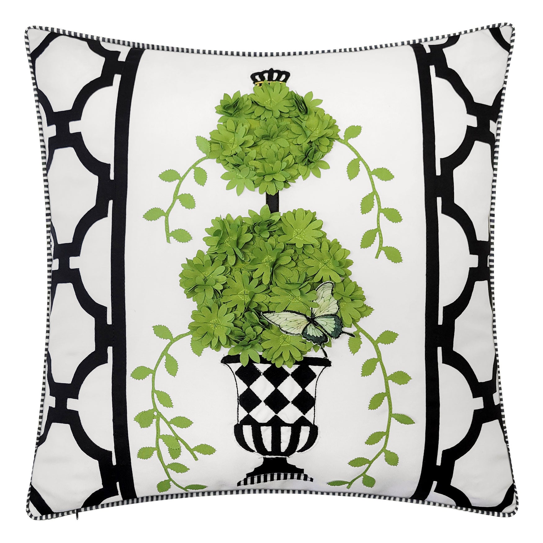 Seasonal Edie Home Indoor Outdoor Crowned Dimensional Topiary Decorative Throw Pillow 20X20 Leaf Multi 4450915 Brylane Home