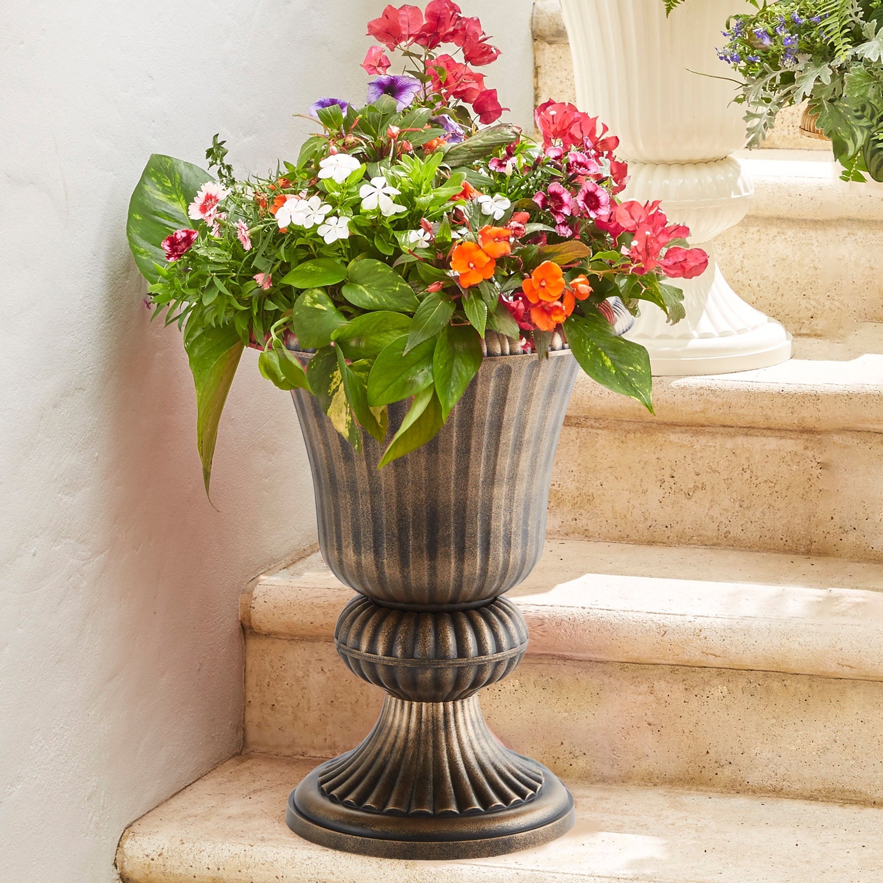 Embry Resin Planter Urn Garden & Planters Brylane Home
