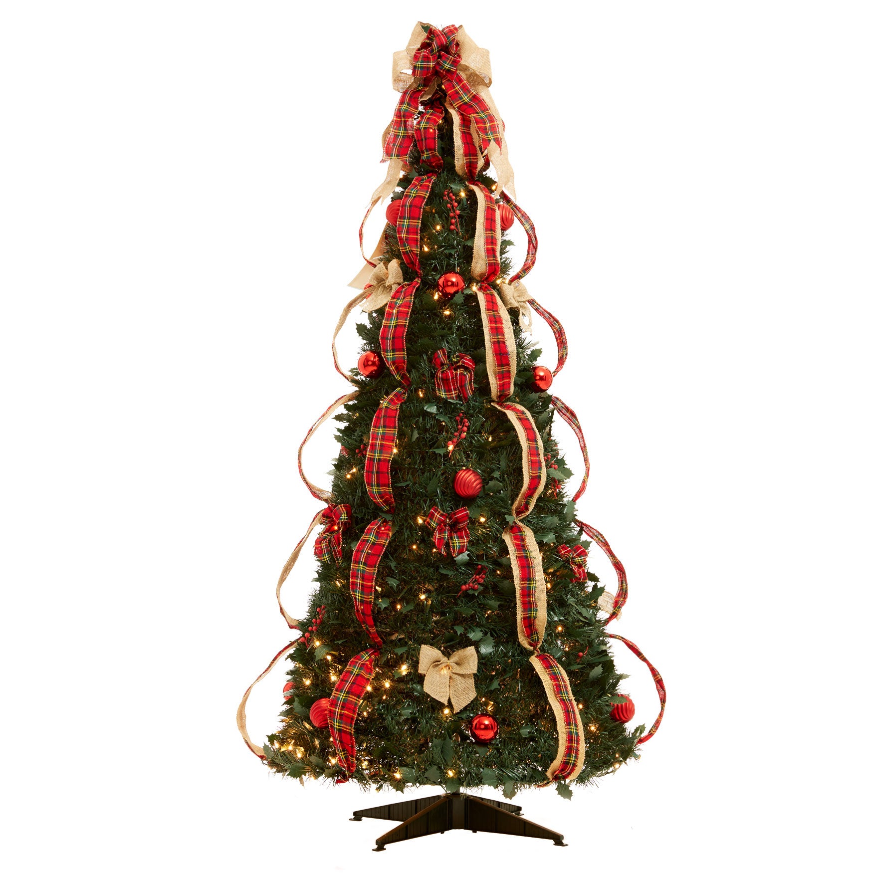 FlatToFabulous Fully Decorated, PreLit 6Ft. Christmas Tree