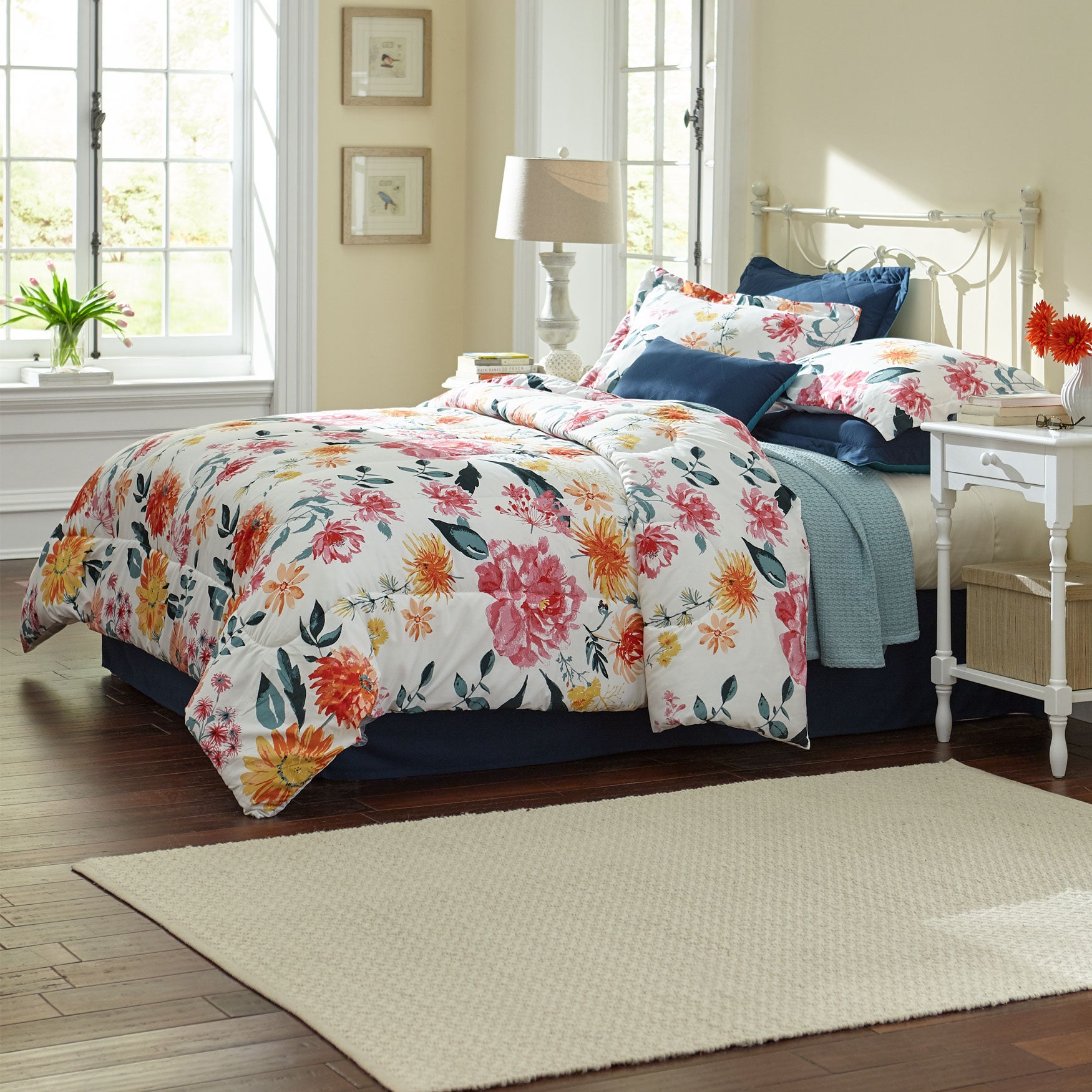 BH Studio Chloe Floral 3Pc. Comforter Set Comforters & Sets Brylane Home
