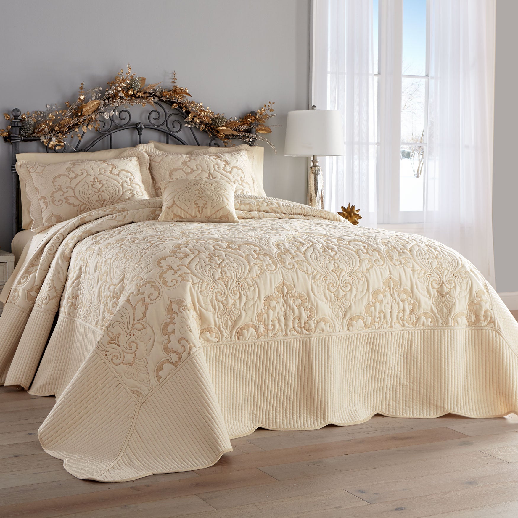 Amelia Velour Bedspread Bedding  Brylane Home