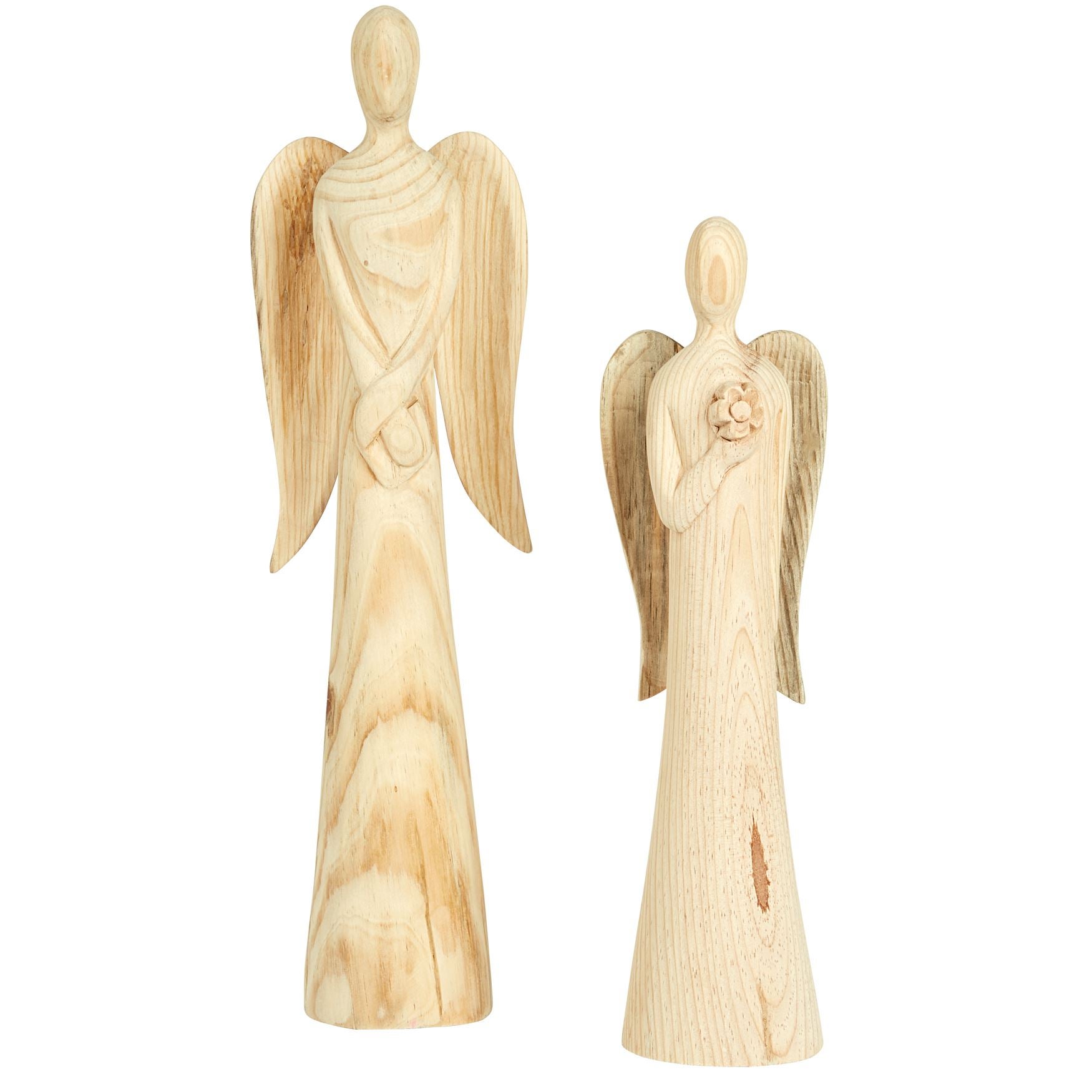 Set of 2 Wooden Angels Christmas Brylane Home