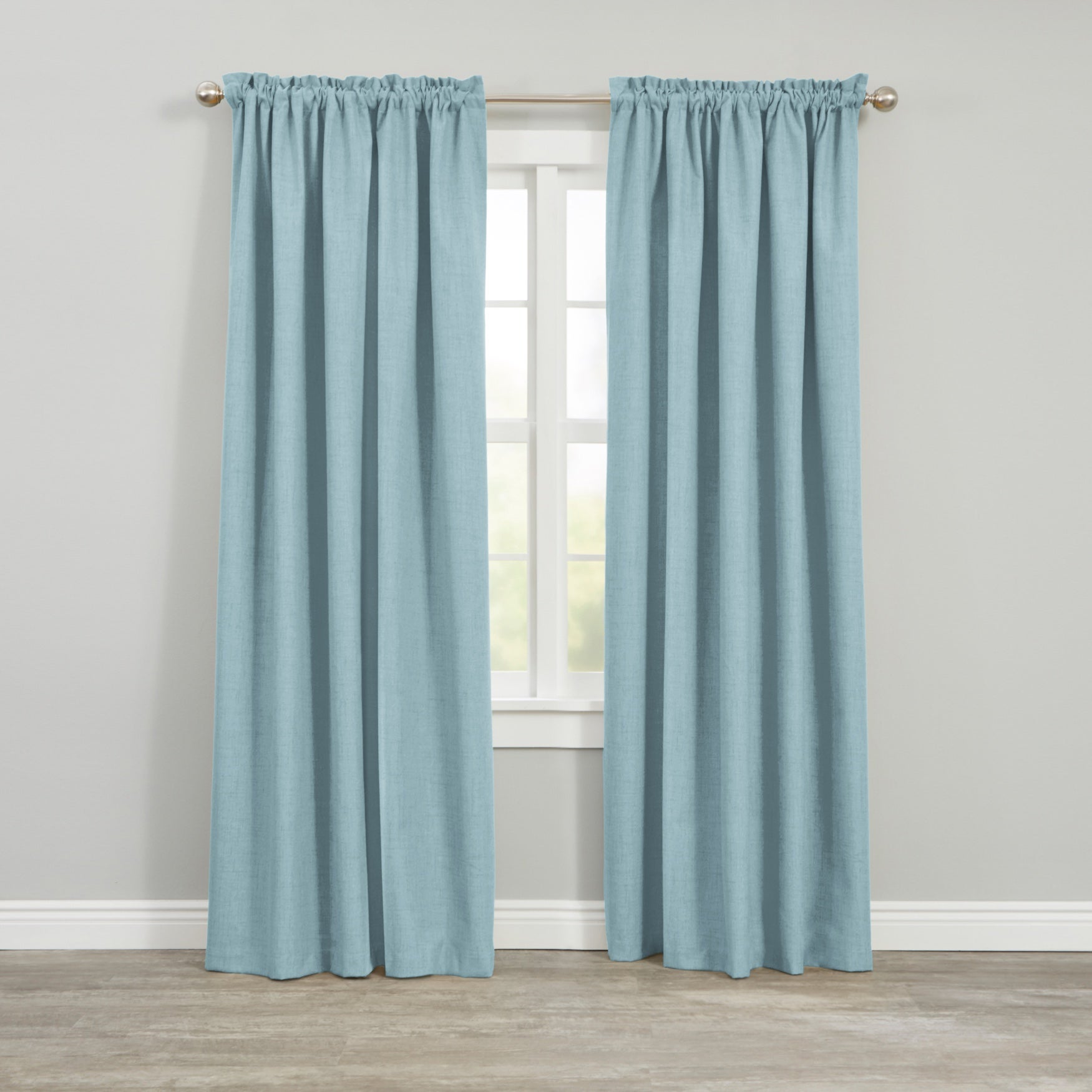 Simple FauxLinen RodPocket Panel, Blush Brylane Home