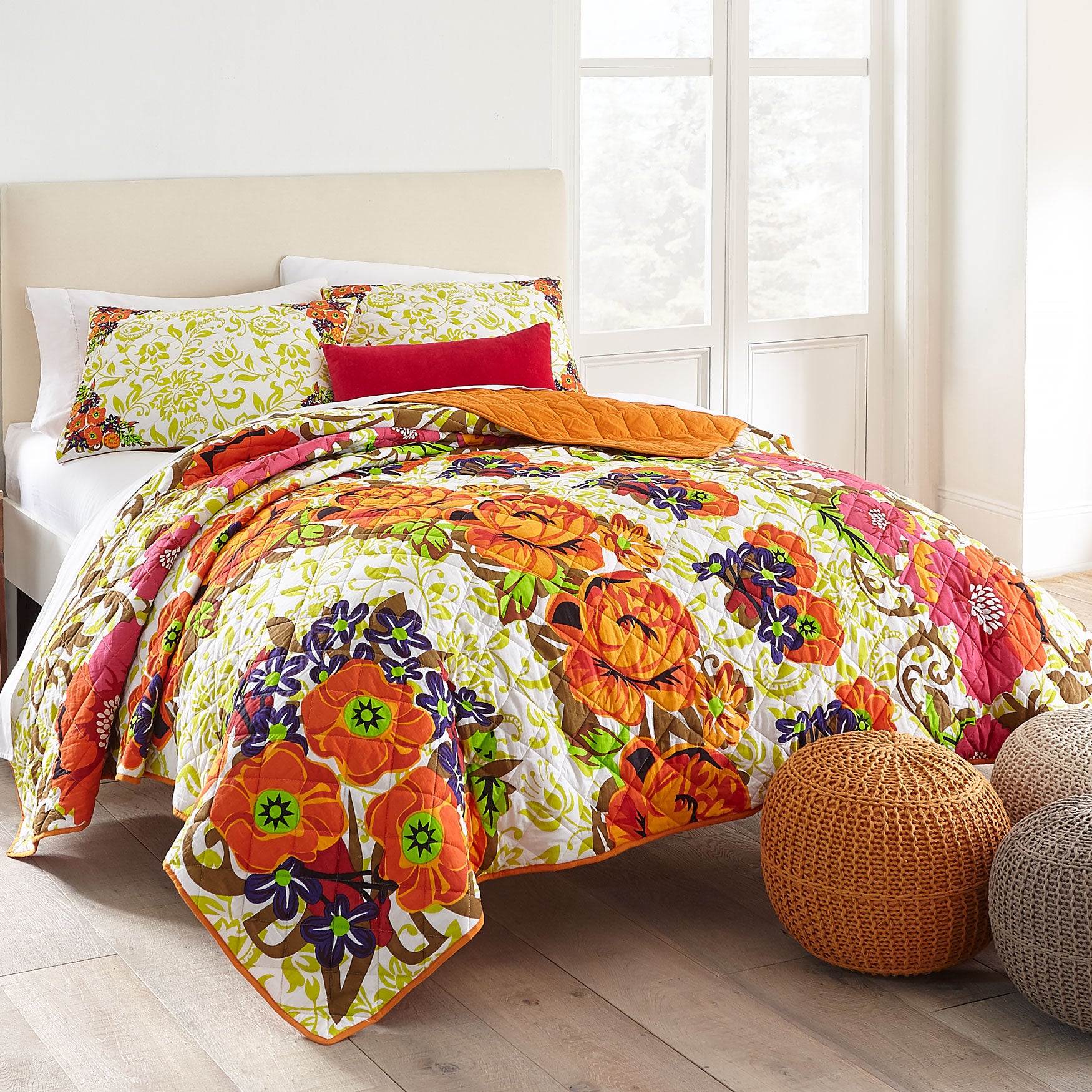 Priya Floral Print Quilt Bedding Brylane Home