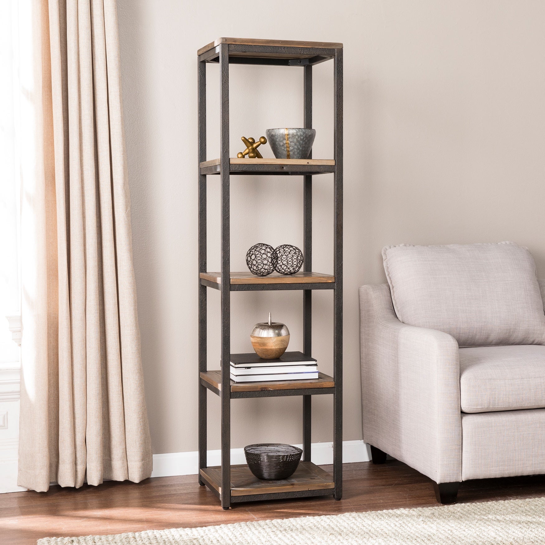 Lattimer Reclaimed Wood Media Bookcase Bookshelves ...