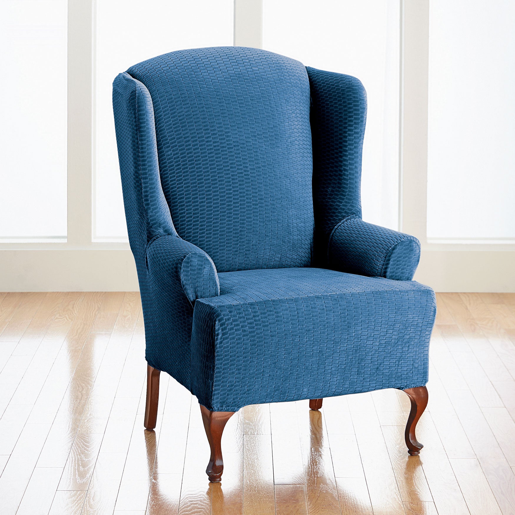 Bh Studio Brighton Stretch Wing Chair Slipcover Brylane Home