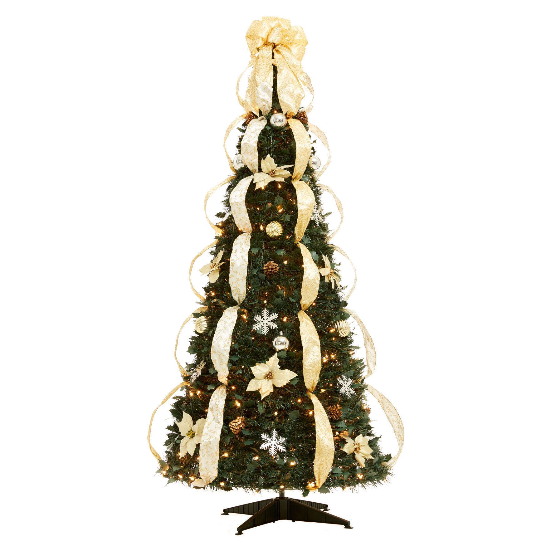 Fully Decorated Pre Lit 6 Ft Pop Up Christmas Tree Christmas