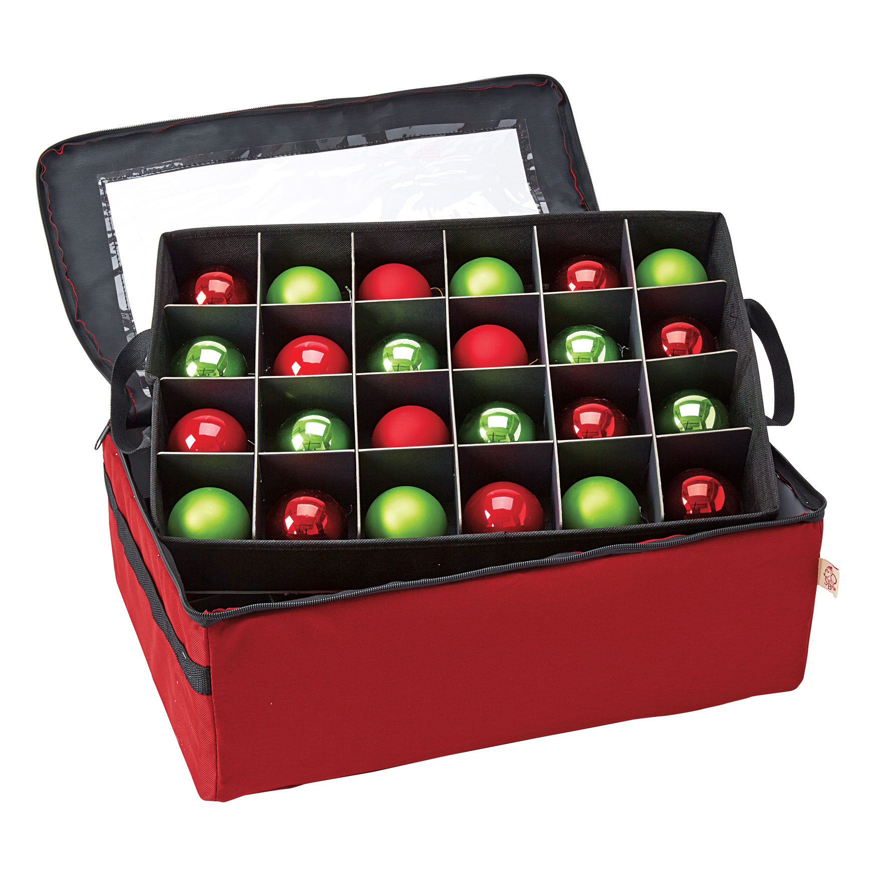 2-Tray Ornament Storage Bag , RED