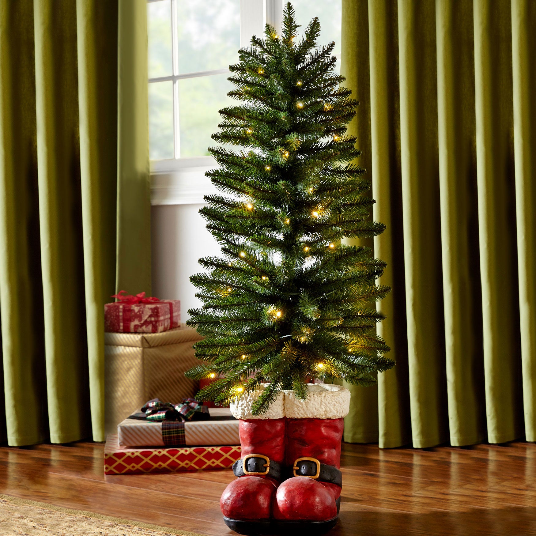 Santa store boots decor