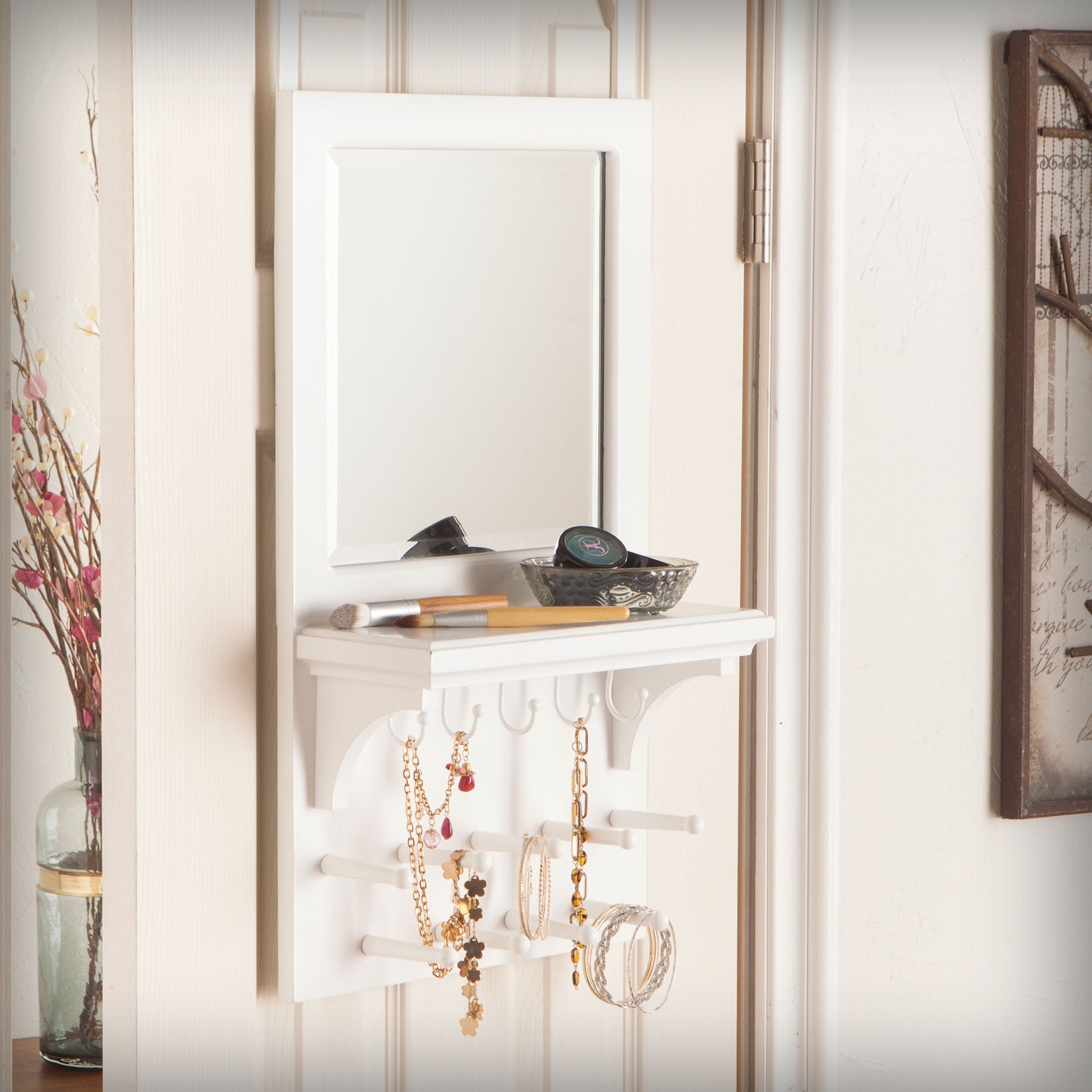 Rustic Overthe Door Jewelry Mirror Brylane Home