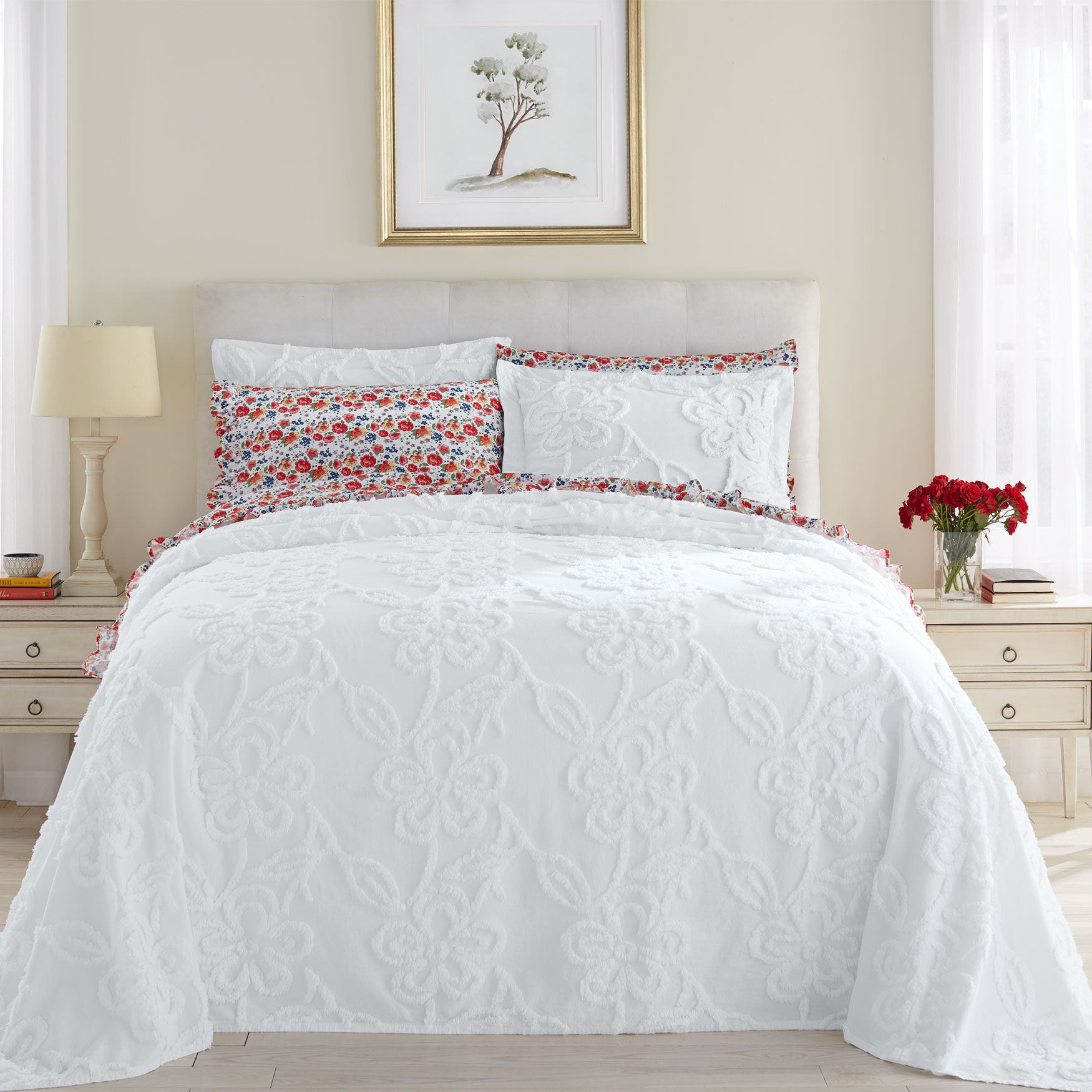Flora Chenille Bedspread Collection, 